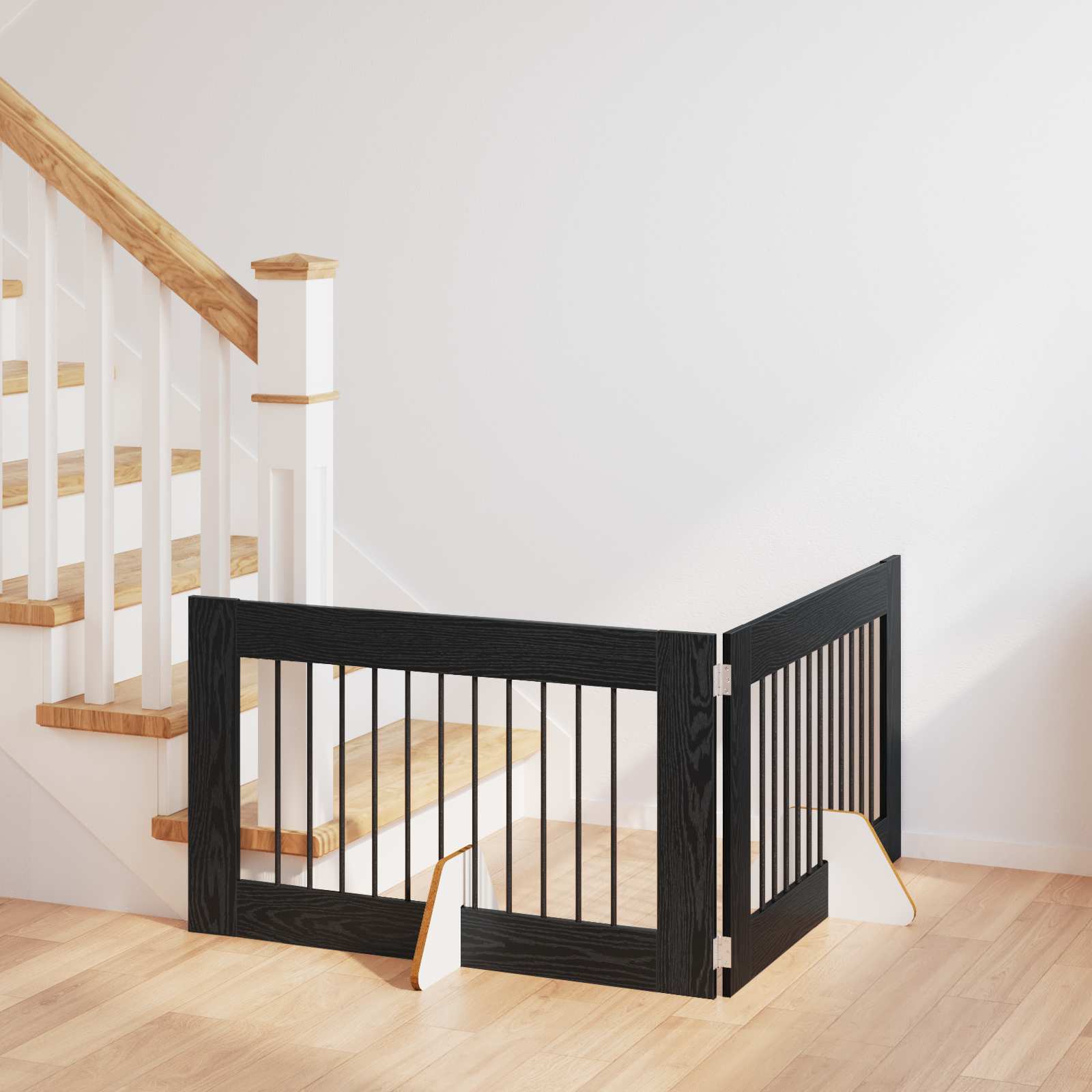 Skládací psí brána se stojany 2 pcs Černý dub 200,5 cm