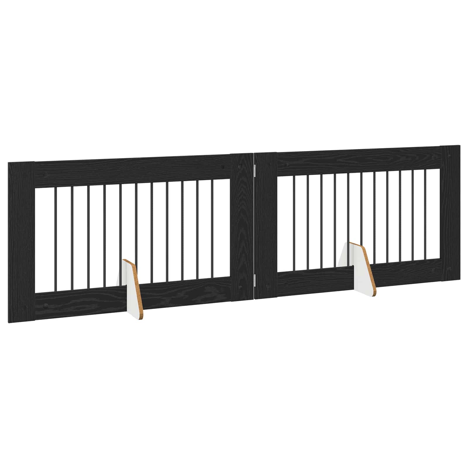 Skládací psí brána se stojany 2 pcs Černý dub 200,5 cm