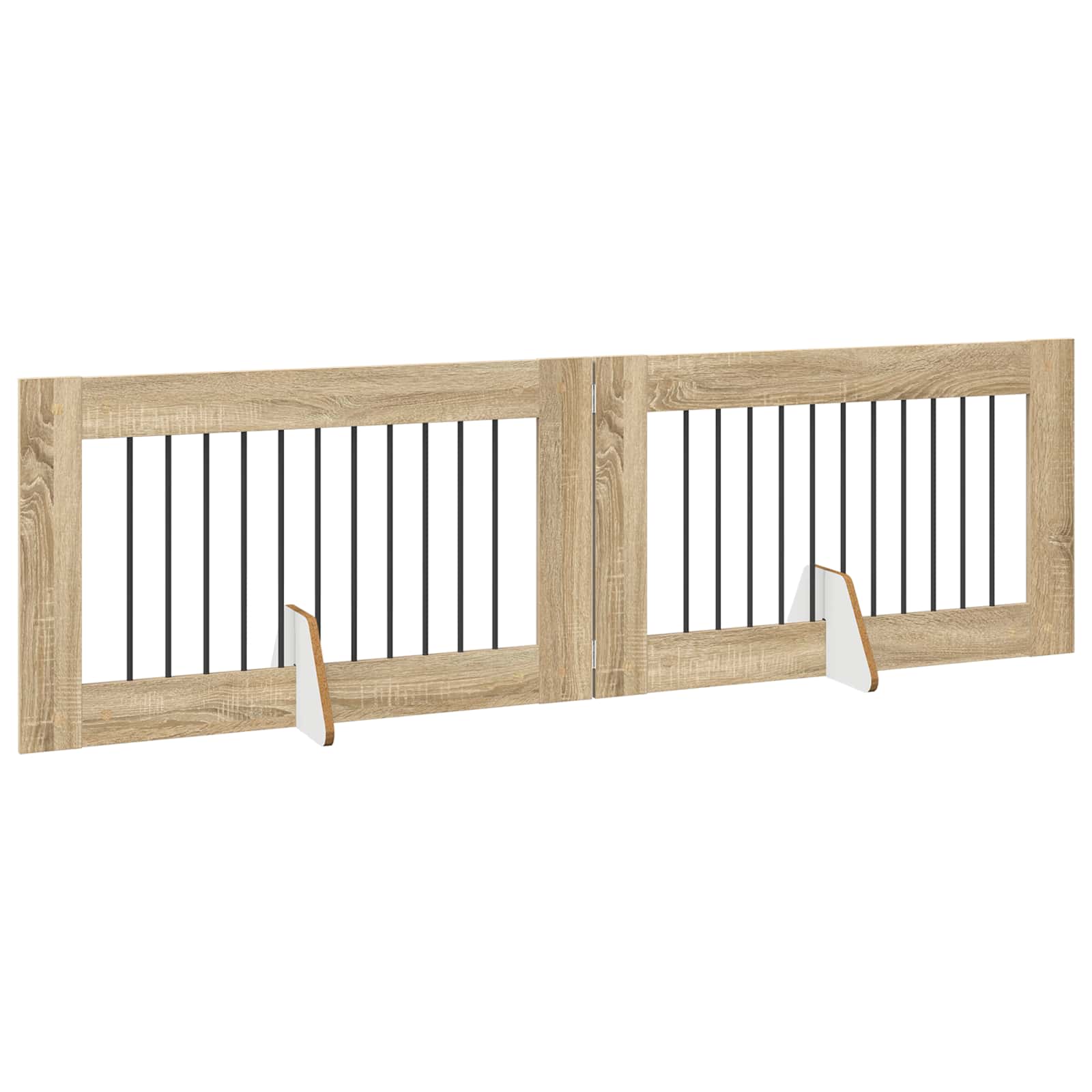 Skládací psí brána se stojany 2 pcs Dub sonoma 200,5 cm