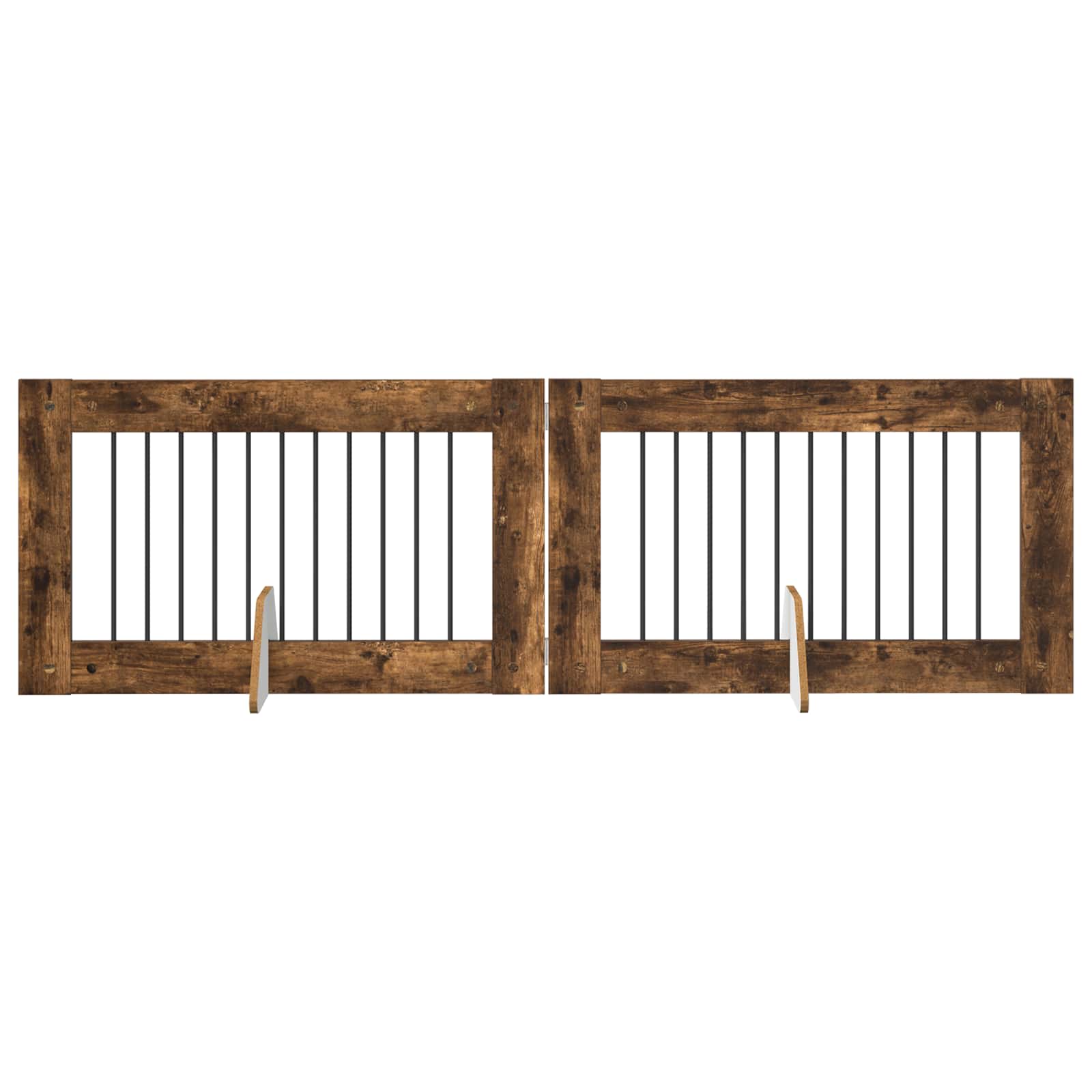Skládací psí brána se stojany 2 pcs Kouřový dub 200,5 cm