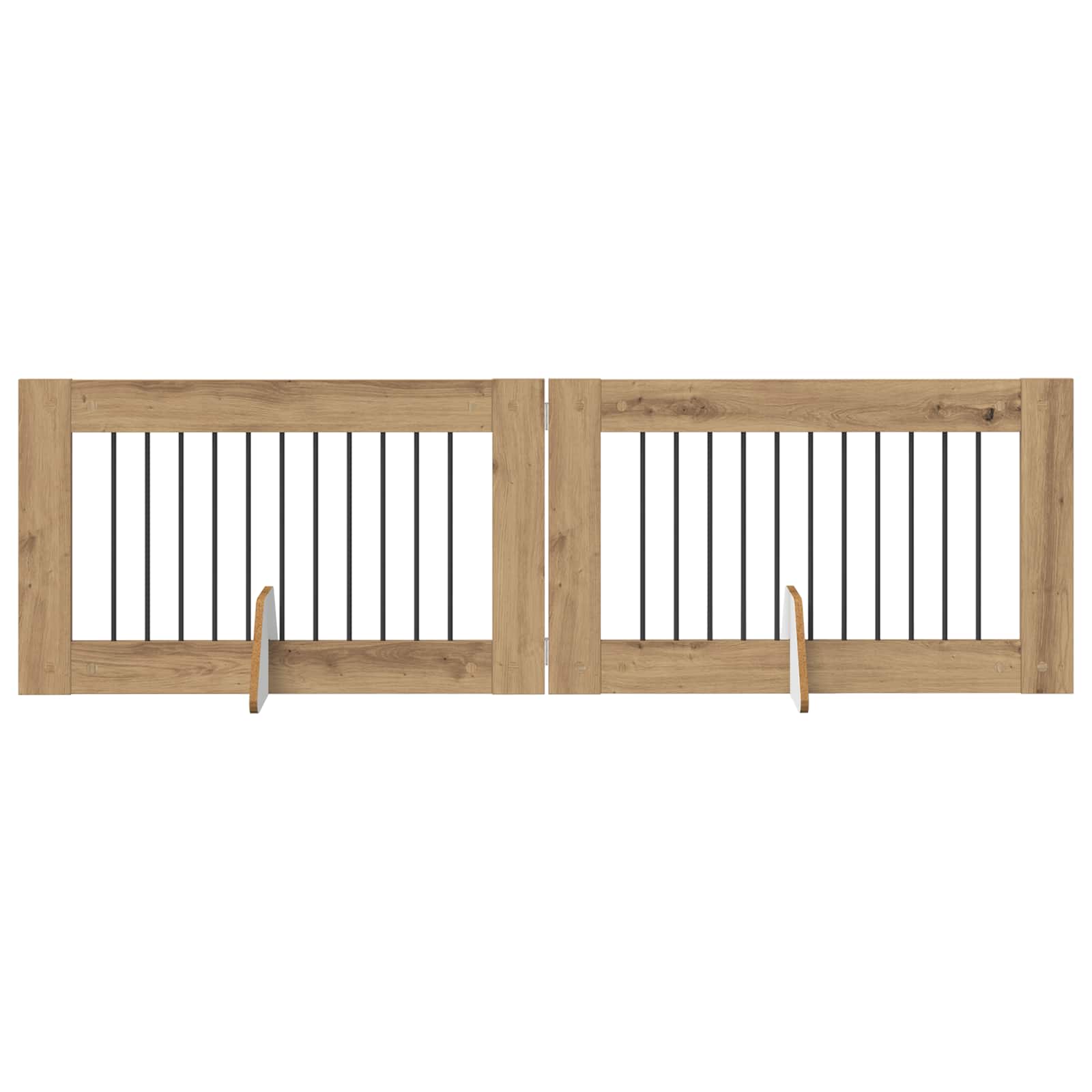 Skládací psí brána se stojany 2 pcs Dub artisan 200,5 cm