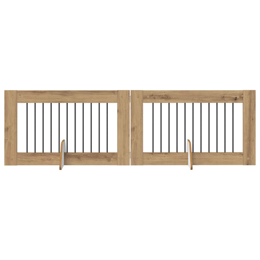 Skládací psí brána se stojany 2 pcs Dub artisan 200,5 cm
