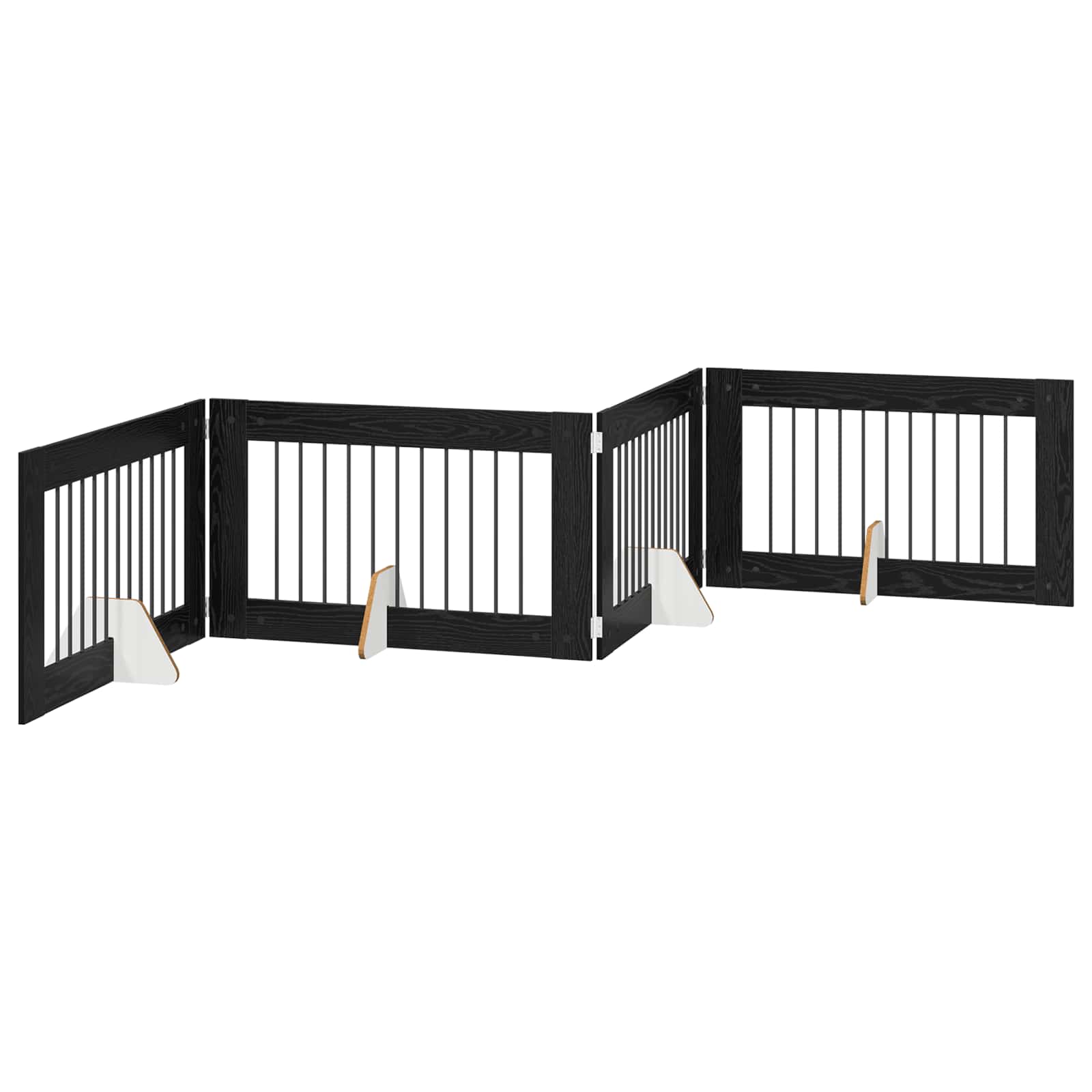 Skládací psí brána se stojany 4 pcs Černý dub 401 cm