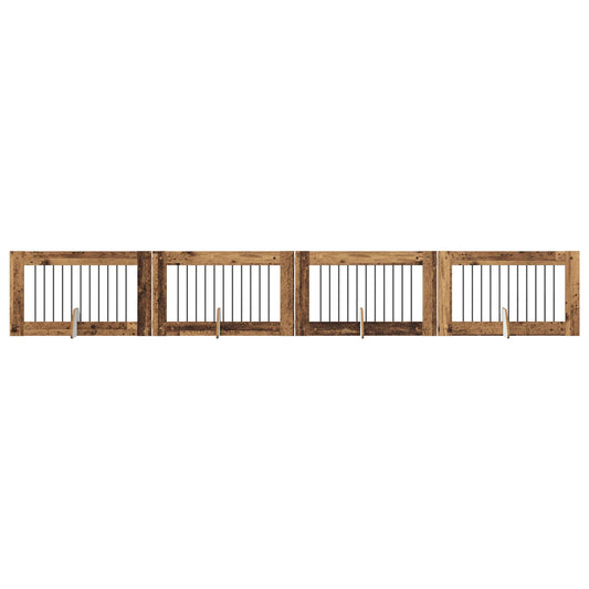 Skládací psí brána se stojany 4 pcs Staré dřevo 401 cm