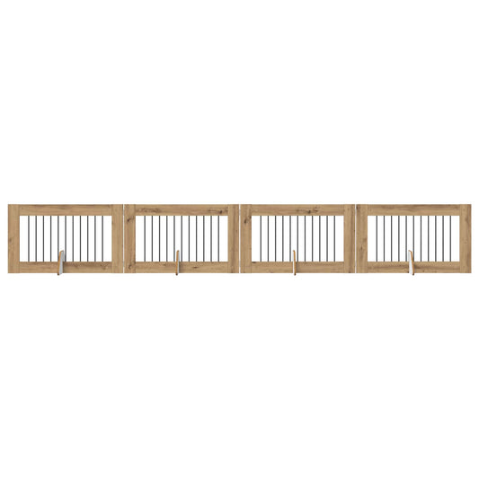 Skládací psí brána se stojany 4 pcs Dub artisan 401 cm
