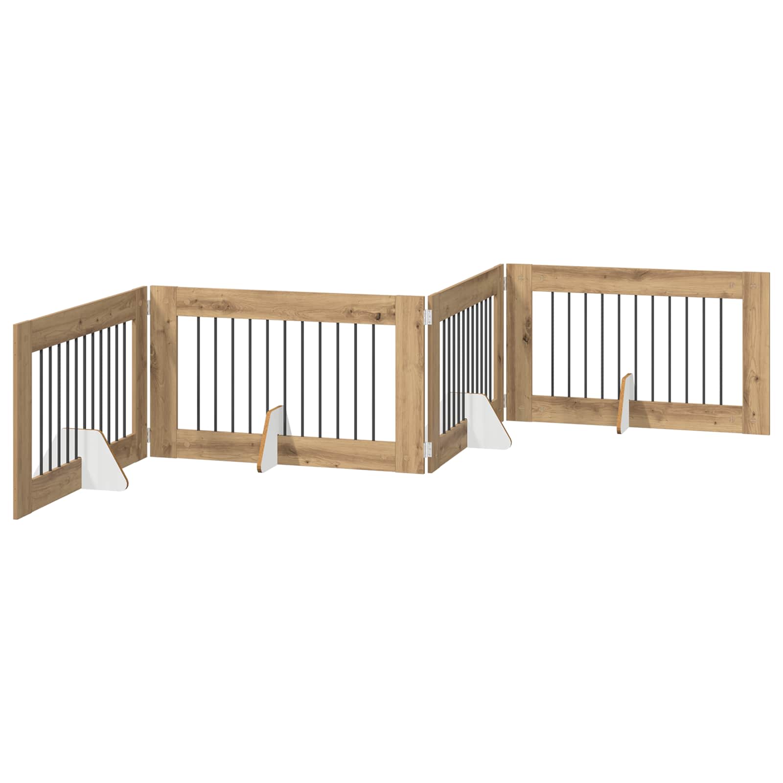 Skládací psí brána se stojany 4 pcs Dub artisan 401 cm