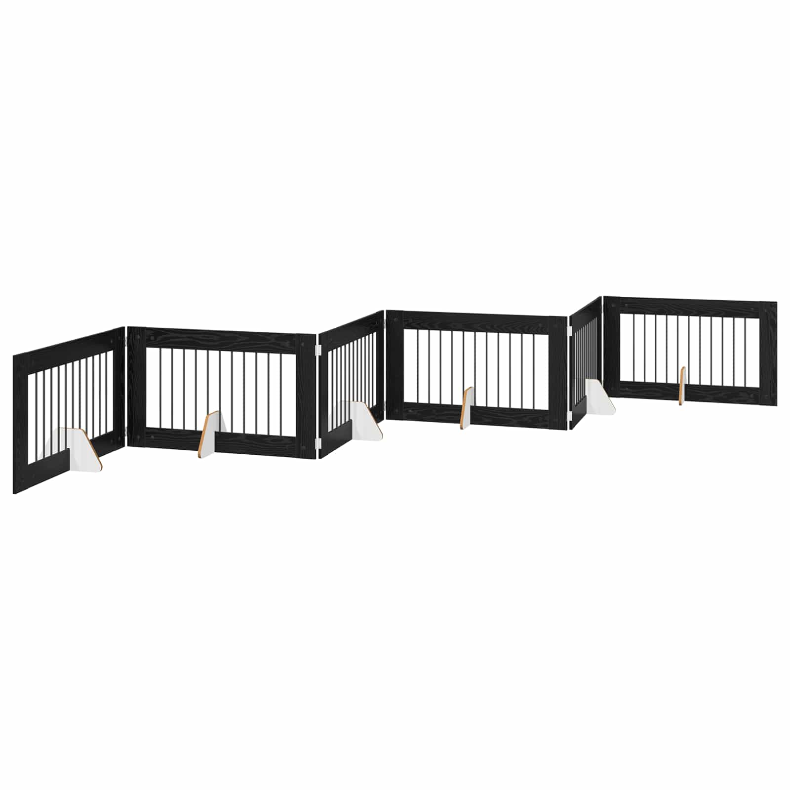Skládací psí brána se stojany 6 pcs Černý dub 602 cm