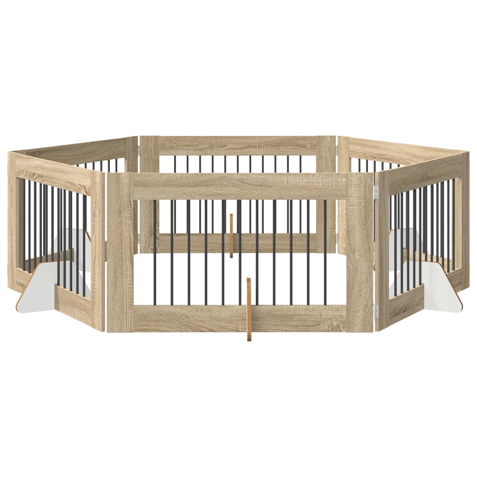 Skládací psí brána se stojany 6 pcs Dub sonoma 602 cm