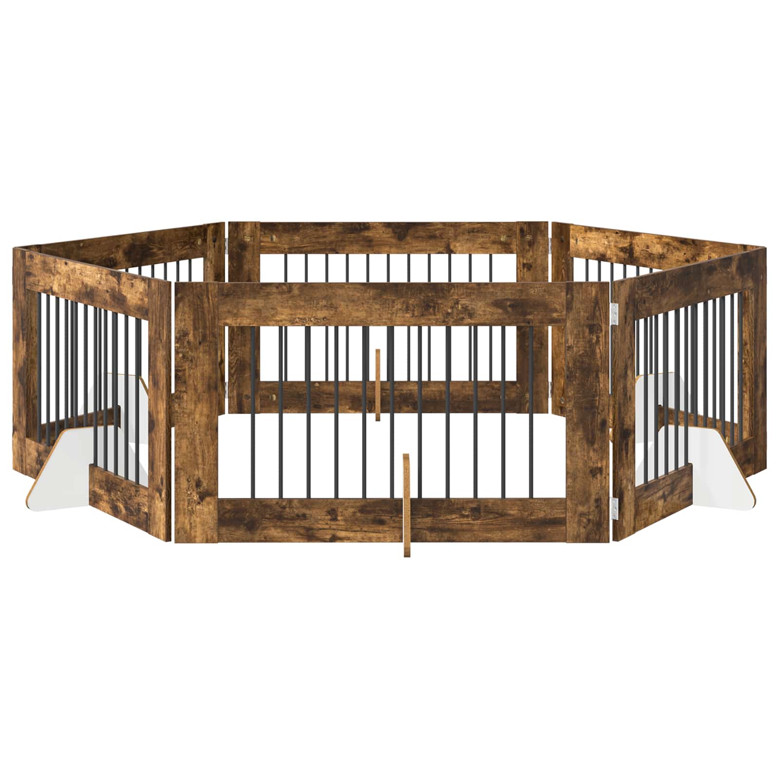 Skládací psí brána se stojany 6 pcs Kouřový dub 602 cm