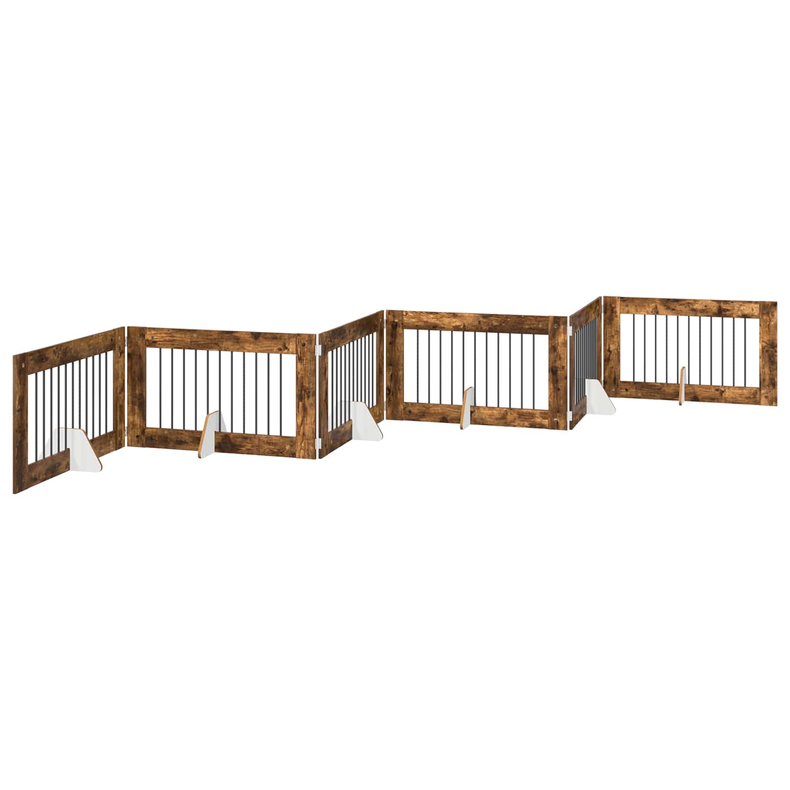 Skládací psí brána se stojany 6 pcs Kouřový dub 602 cm
