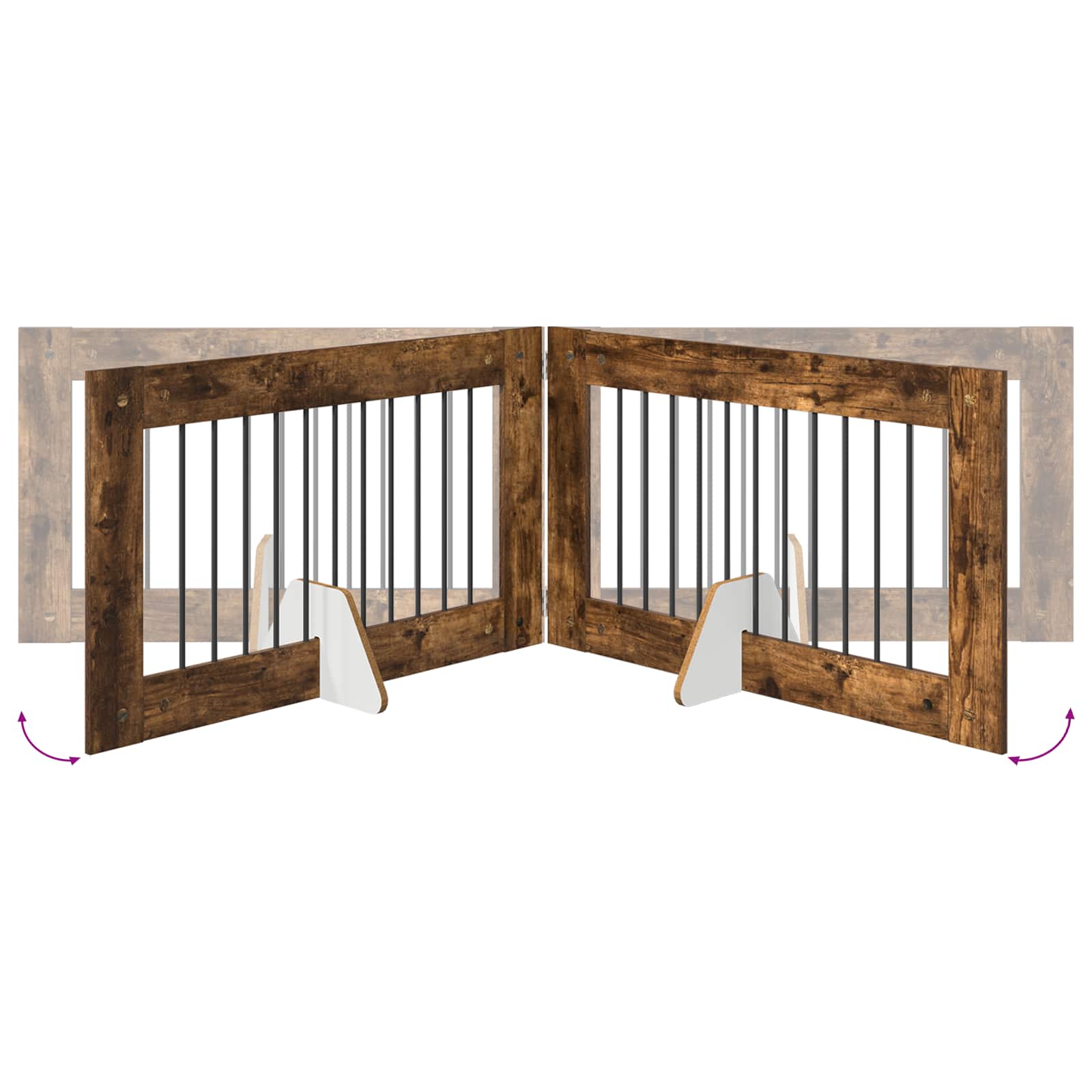 Skládací psí brána se stojany 6 pcs Kouřový dub 602 cm