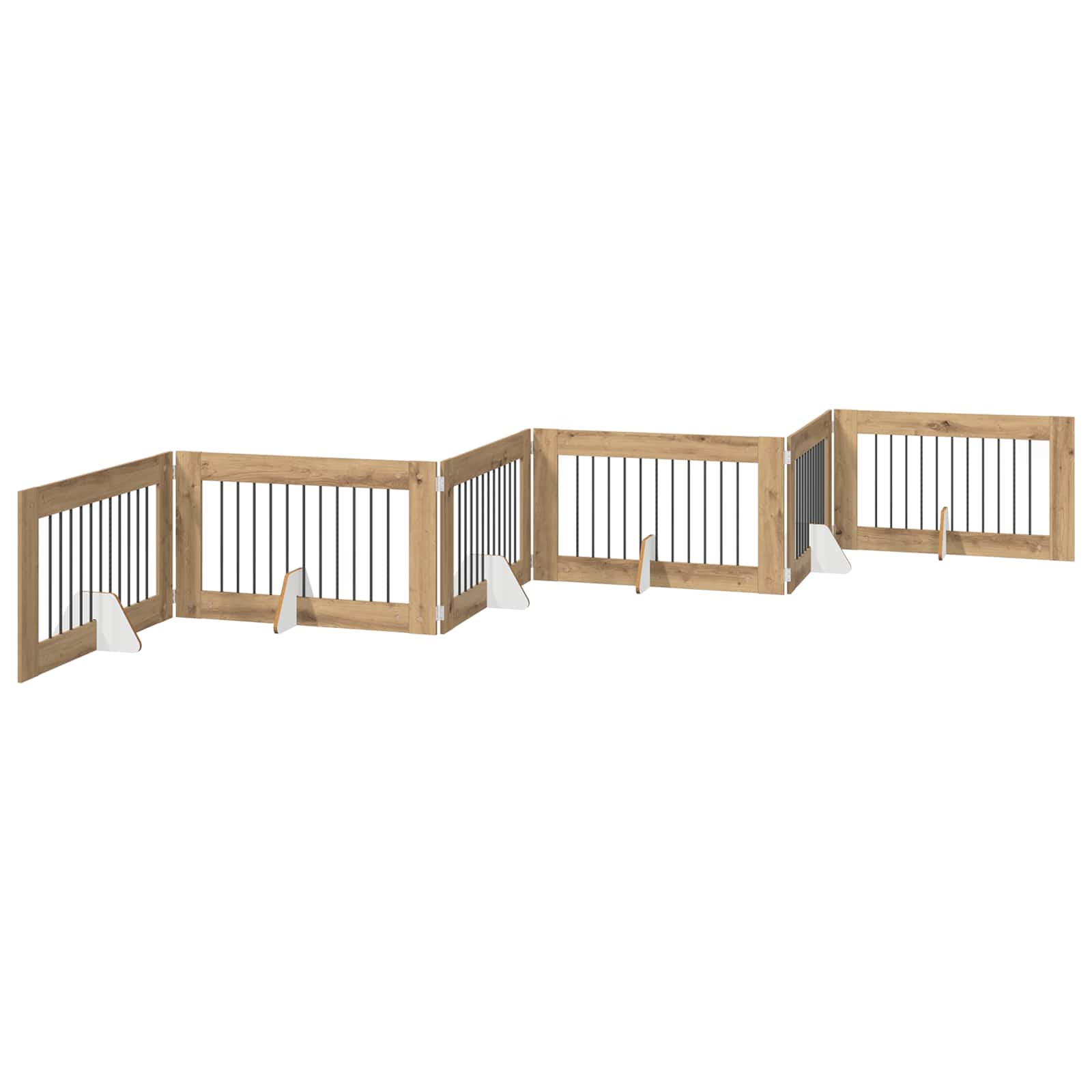 Skládací psí brána se stojany 6 pcs Dub artisan 602 cm