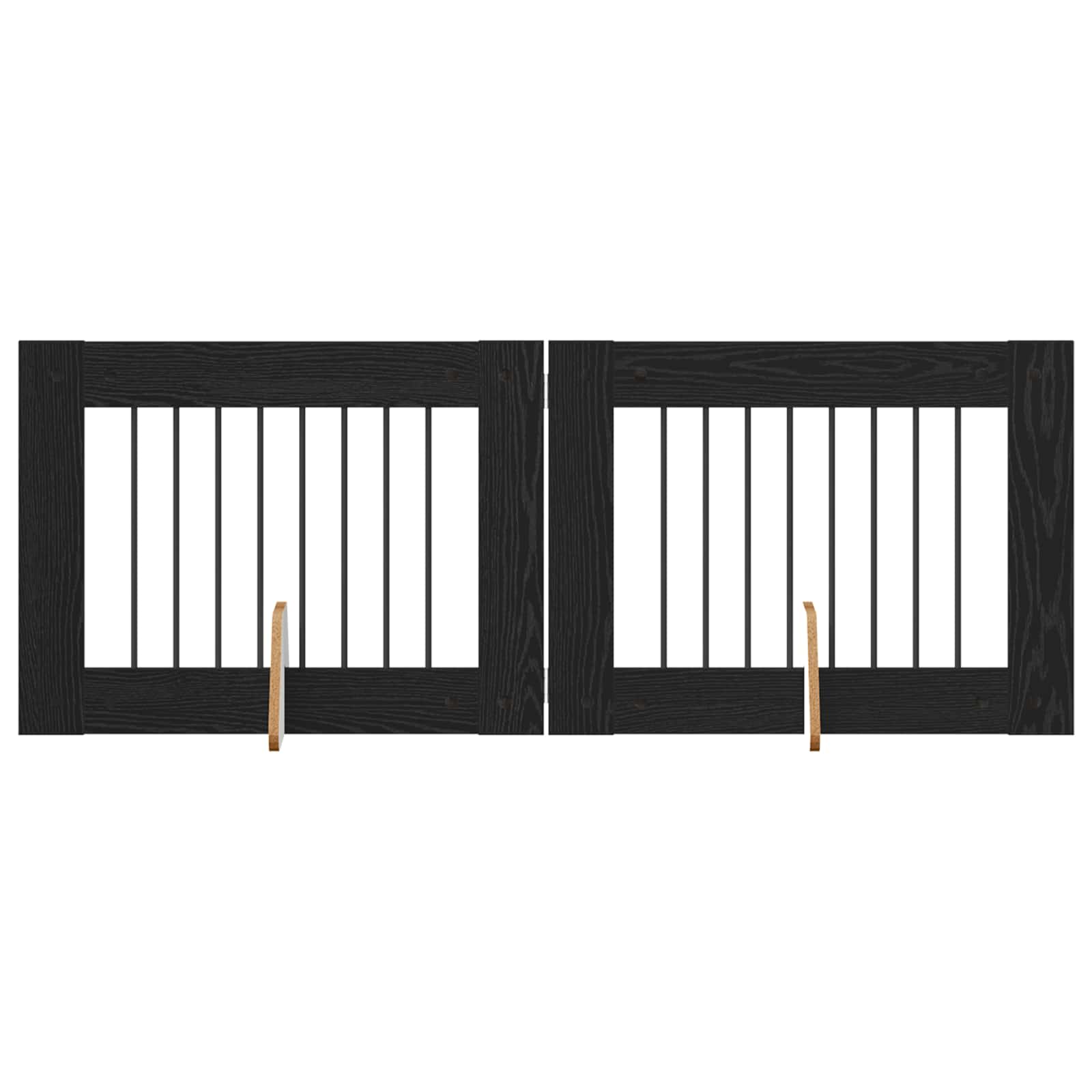 Skládací psí brána se stojany 2 pcs Černý dub 160,5 cm