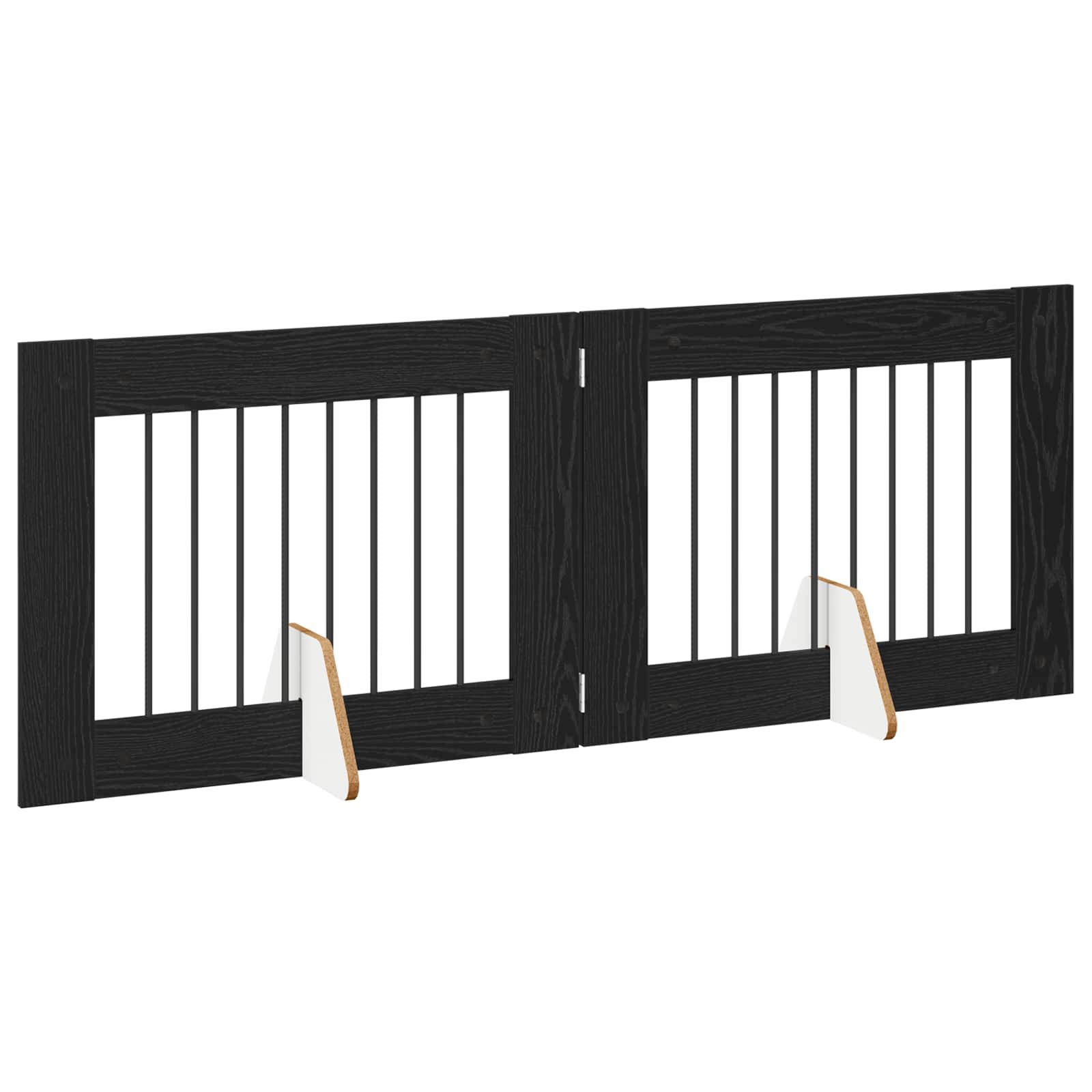 Skládací psí brána se stojany 2 pcs Černý dub 160,5 cm