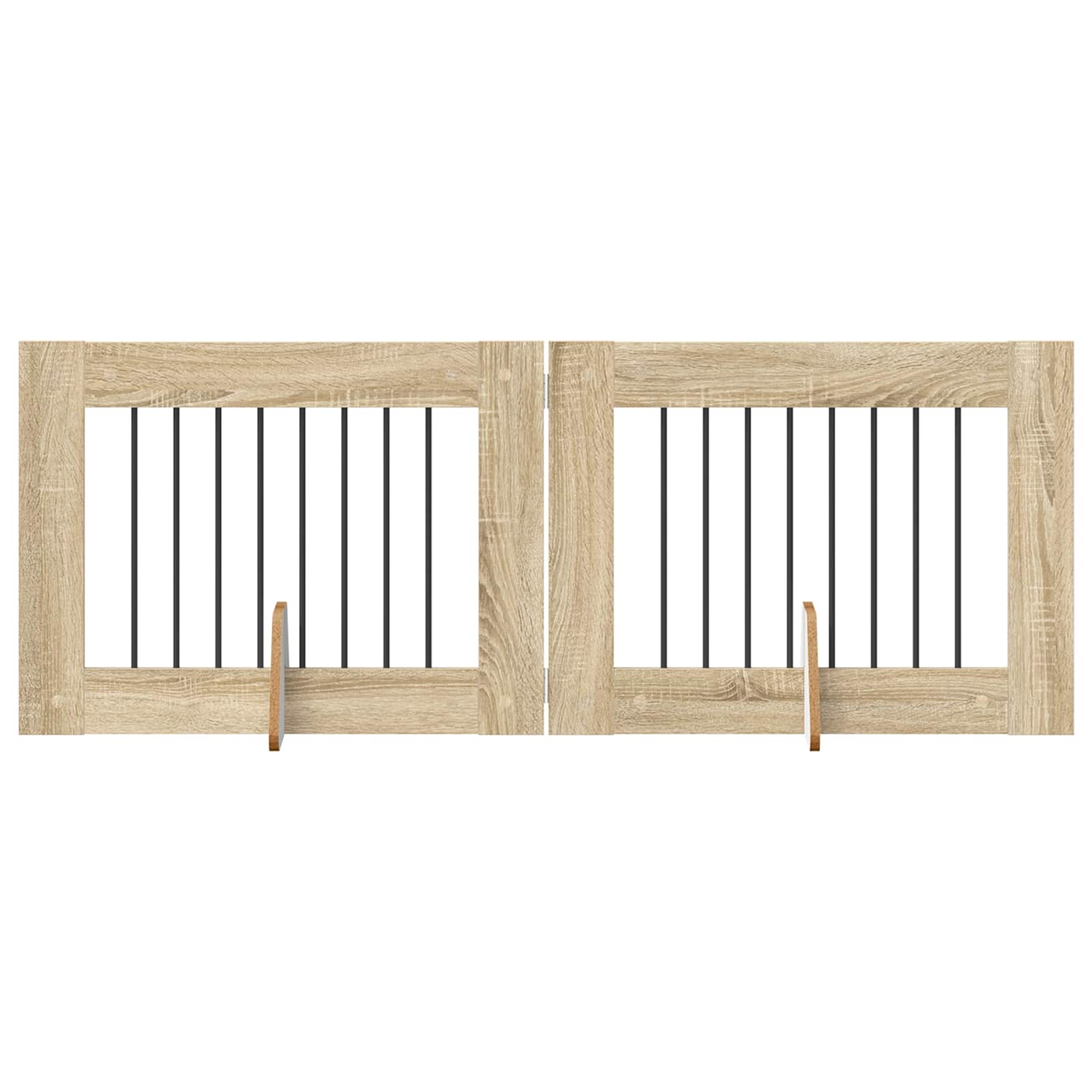 Skládací psí brána se stojany 2 pcs Dub sonoma 160,5 cm