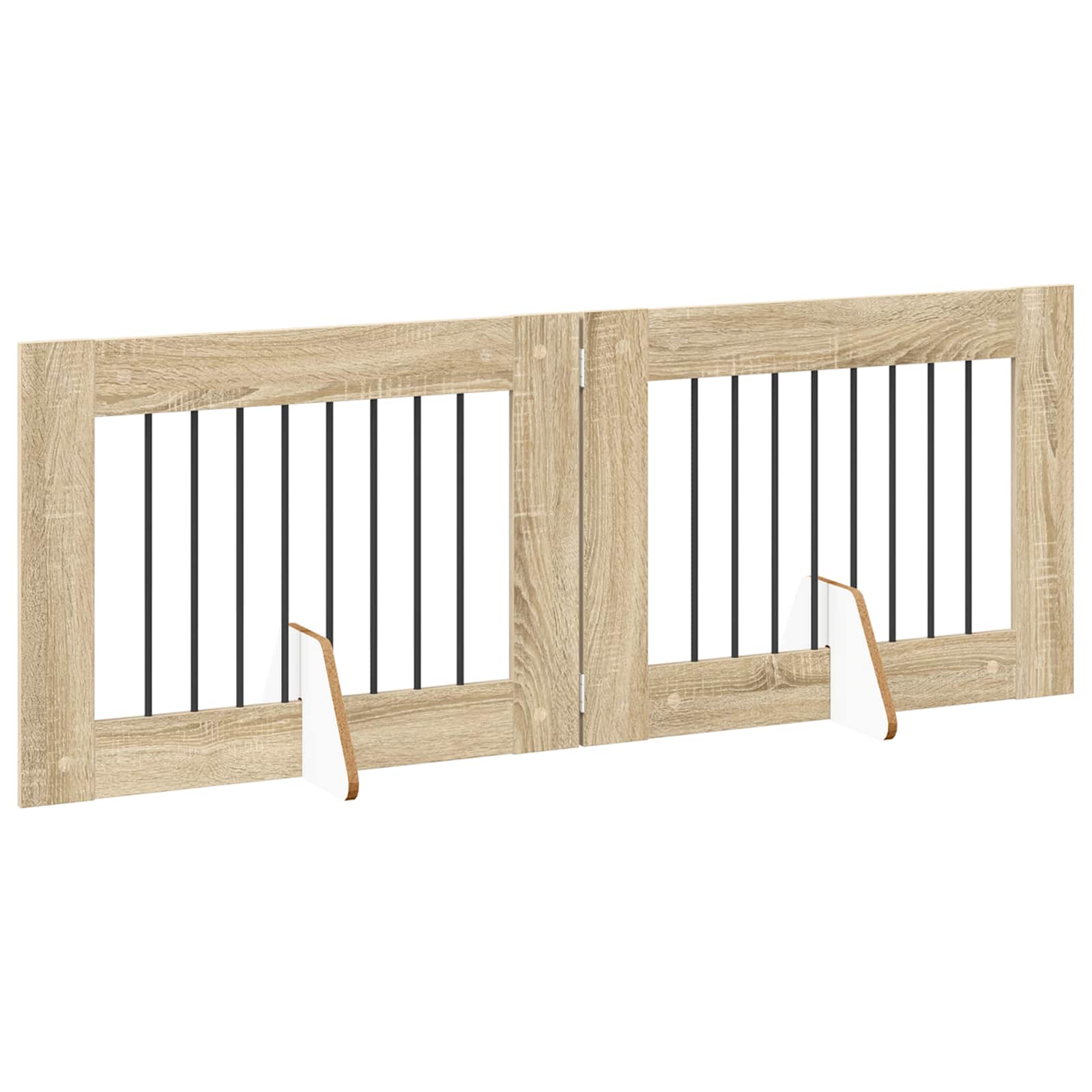 Skládací psí brána se stojany 2 pcs Dub sonoma 160,5 cm