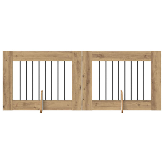 Skládací psí brána se stojany 2 pcs Dub artisan 160,5 cm