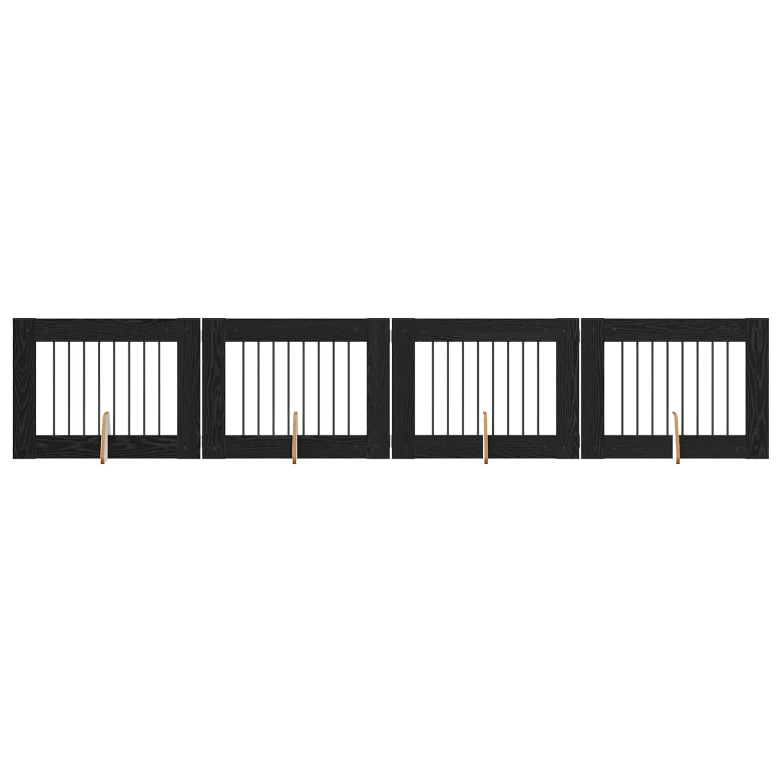 Skládací psí brána se stojany 4 pcs Černý dub 321 cm