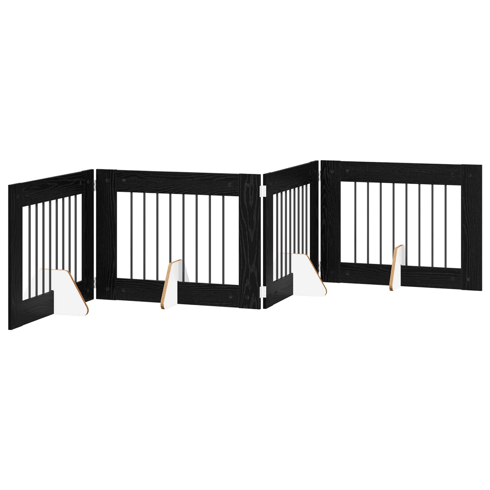 Skládací psí brána se stojany 4 pcs Černý dub 321 cm