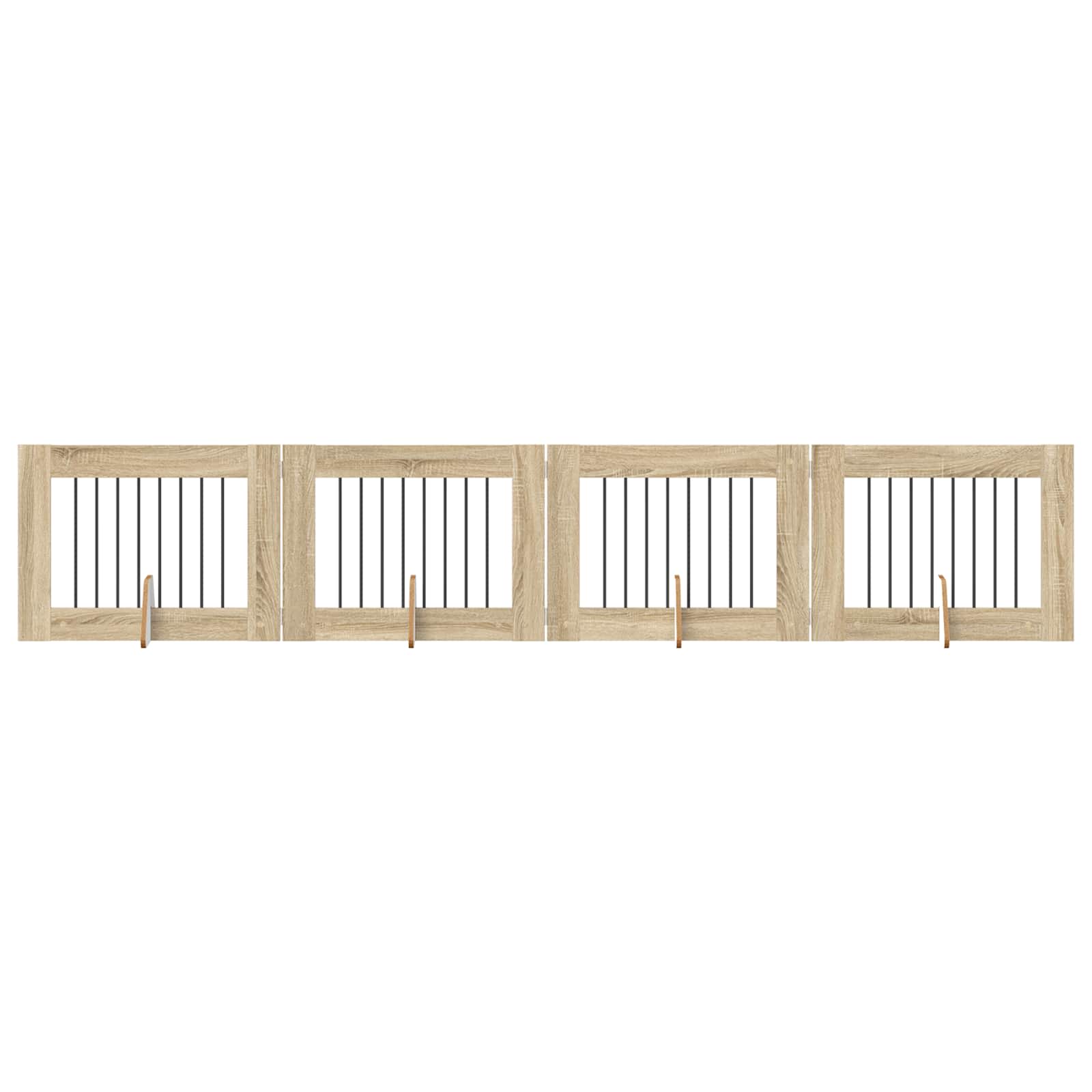 Skládací psí brána se stojany 4 pcs Dub sonoma 321 cm