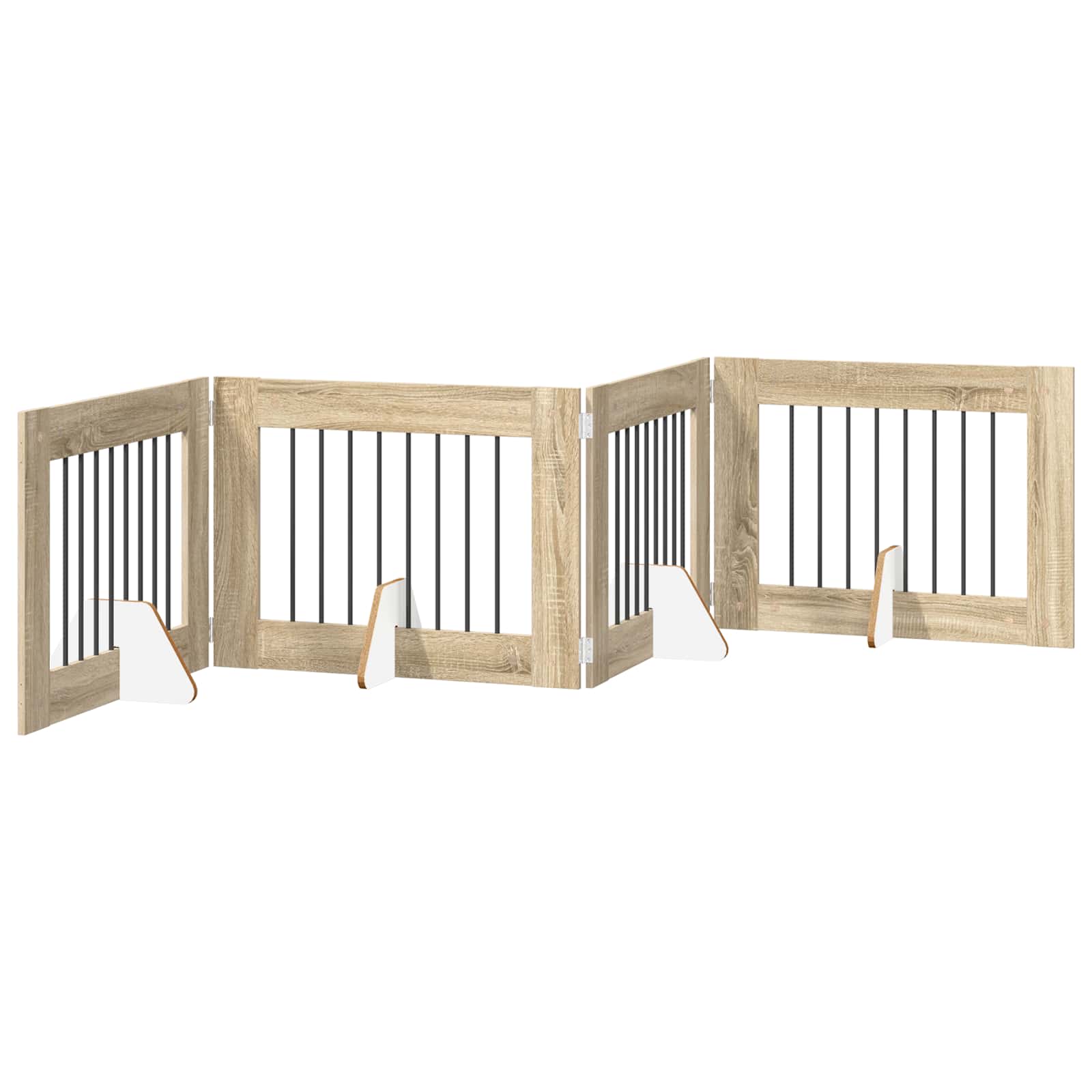 Skládací psí brána se stojany 4 pcs Dub sonoma 321 cm