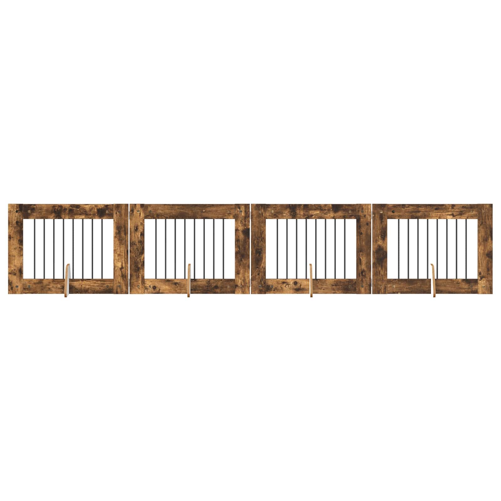 Skládací psí brána se stojany 4 pcs Kouřový dub 321 cm