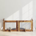 Načíst obrázek do prohlížeče galerie, Skládací psí brána se stojany 4 pcs Staré dřevo 321 cm
