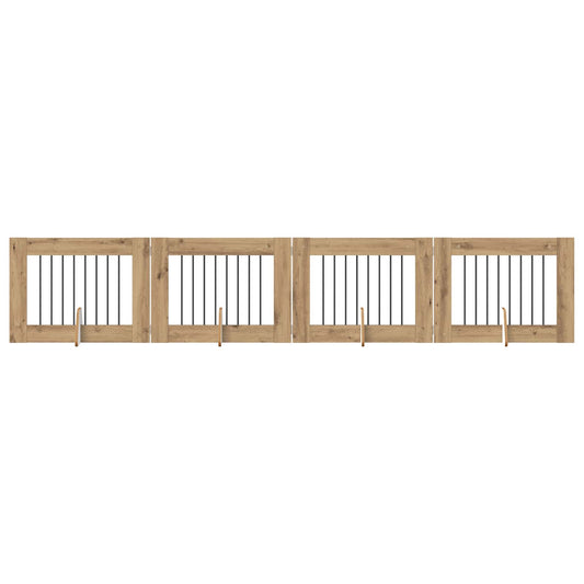 Skládací psí brána se stojany 4 pcs Dub artisan 321 cm