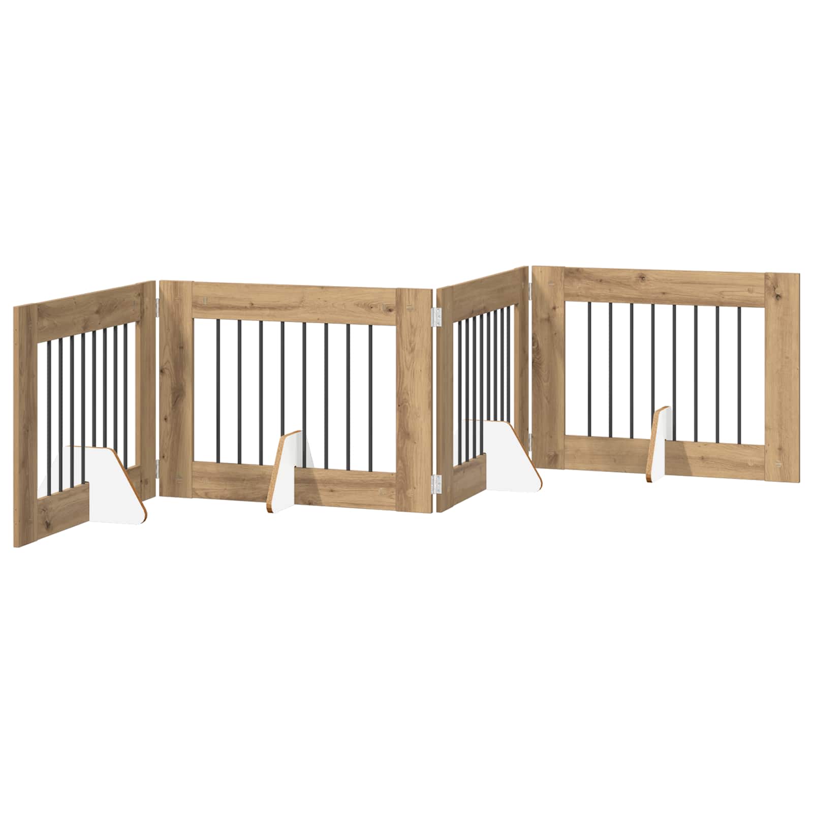 Skládací psí brána se stojany 4 pcs Dub artisan 321 cm