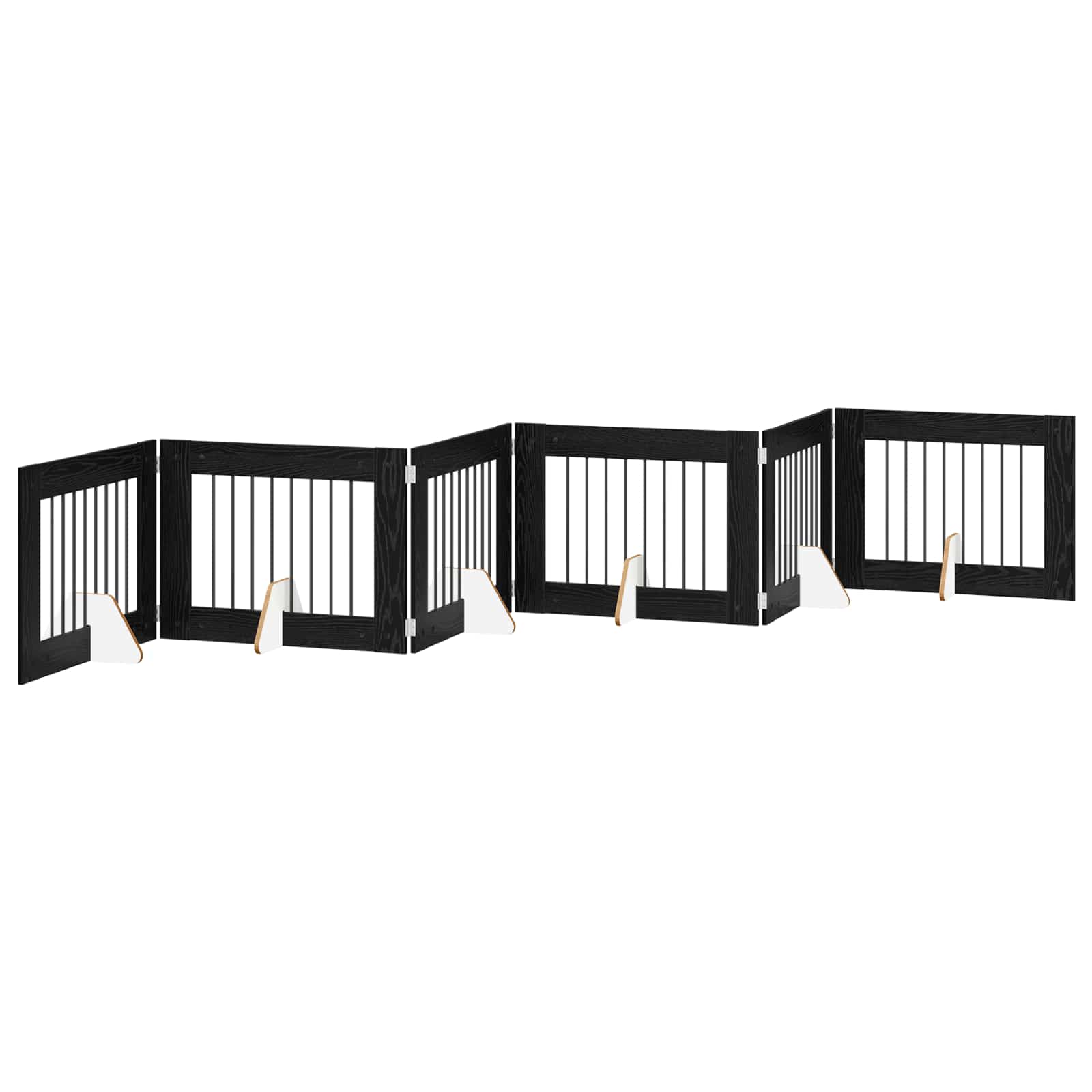 Skládací psí brána se stojany 6 pcs Černý dub 482 cm