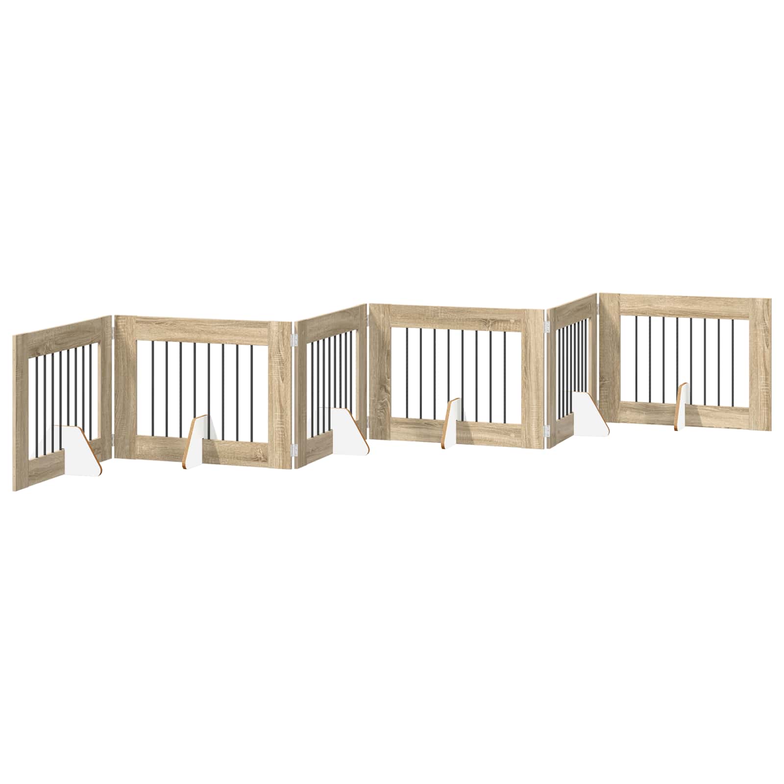 Skládací psí brána se stojany 6 pcs Dub sonoma 482 cm