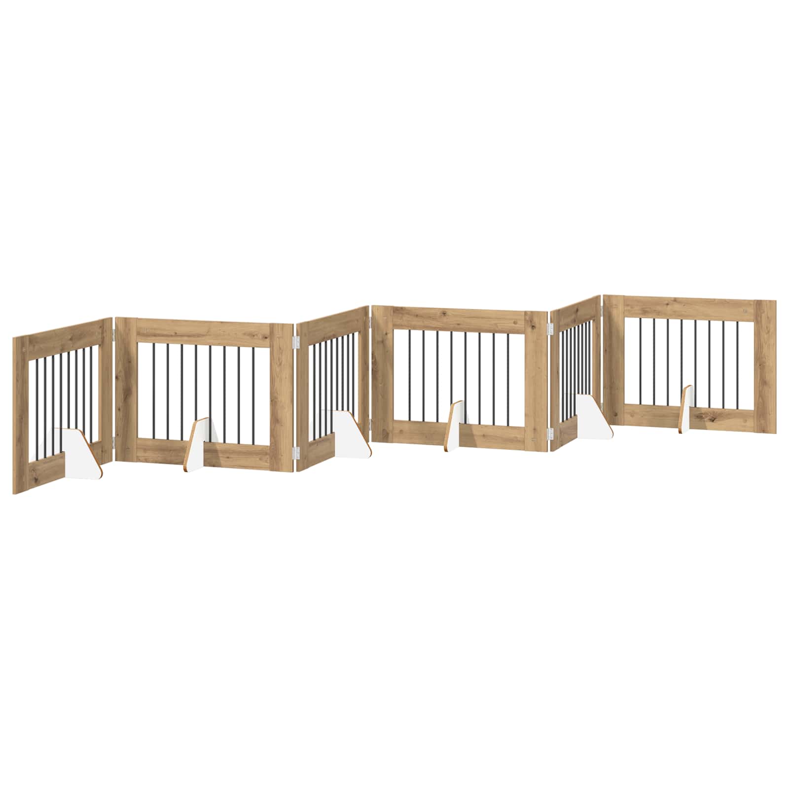 Skládací psí brána se stojany 6 pcs Dub artisan 482 cm