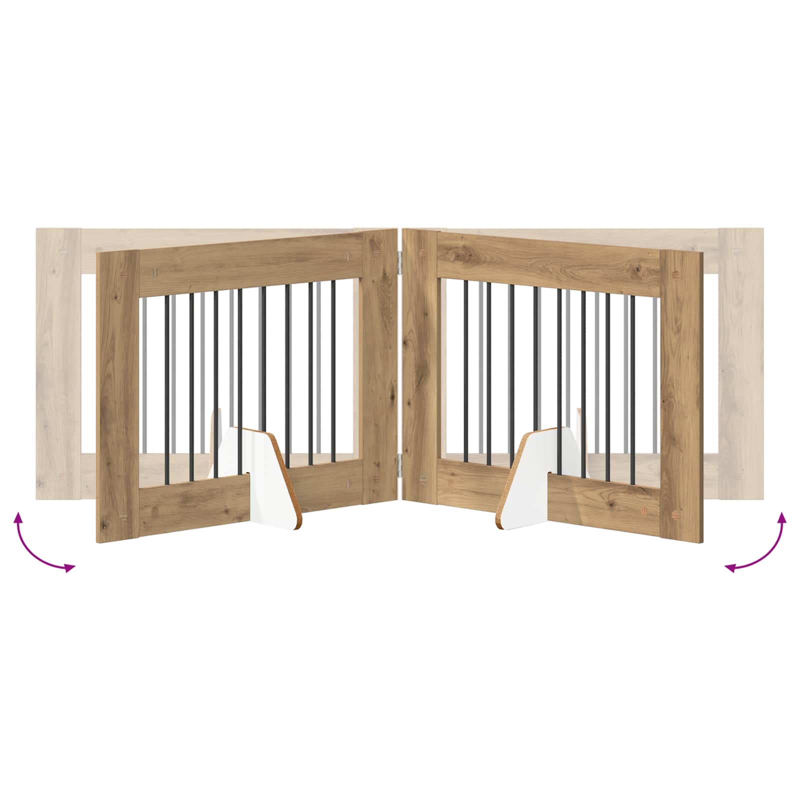 Skládací psí brána se stojany 6 pcs Dub artisan 482 cm