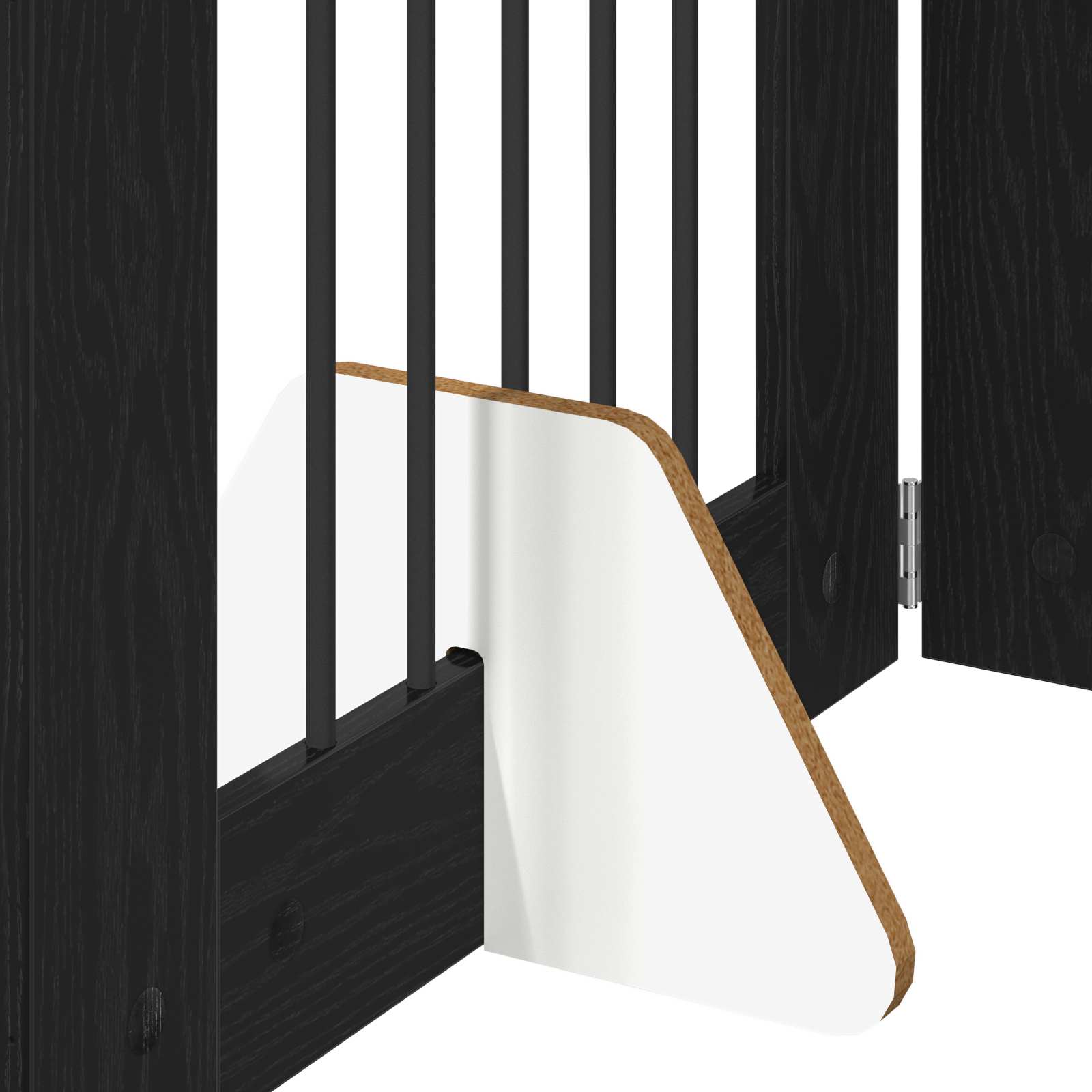 Skládací psí brána se stojany 2 pcs Černý dub 120,5 cm