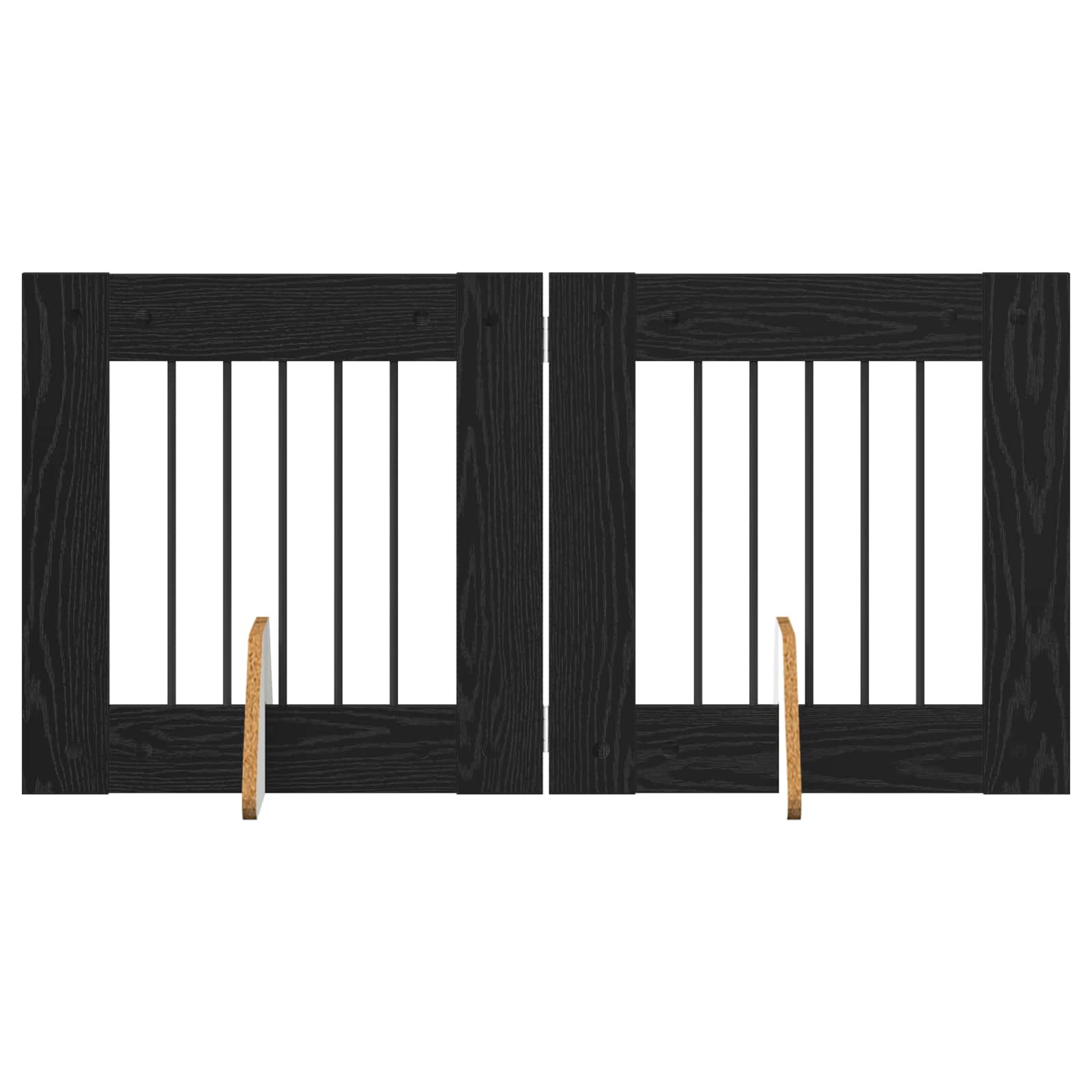 Skládací psí brána se stojany 2 pcs Černý dub 120,5 cm