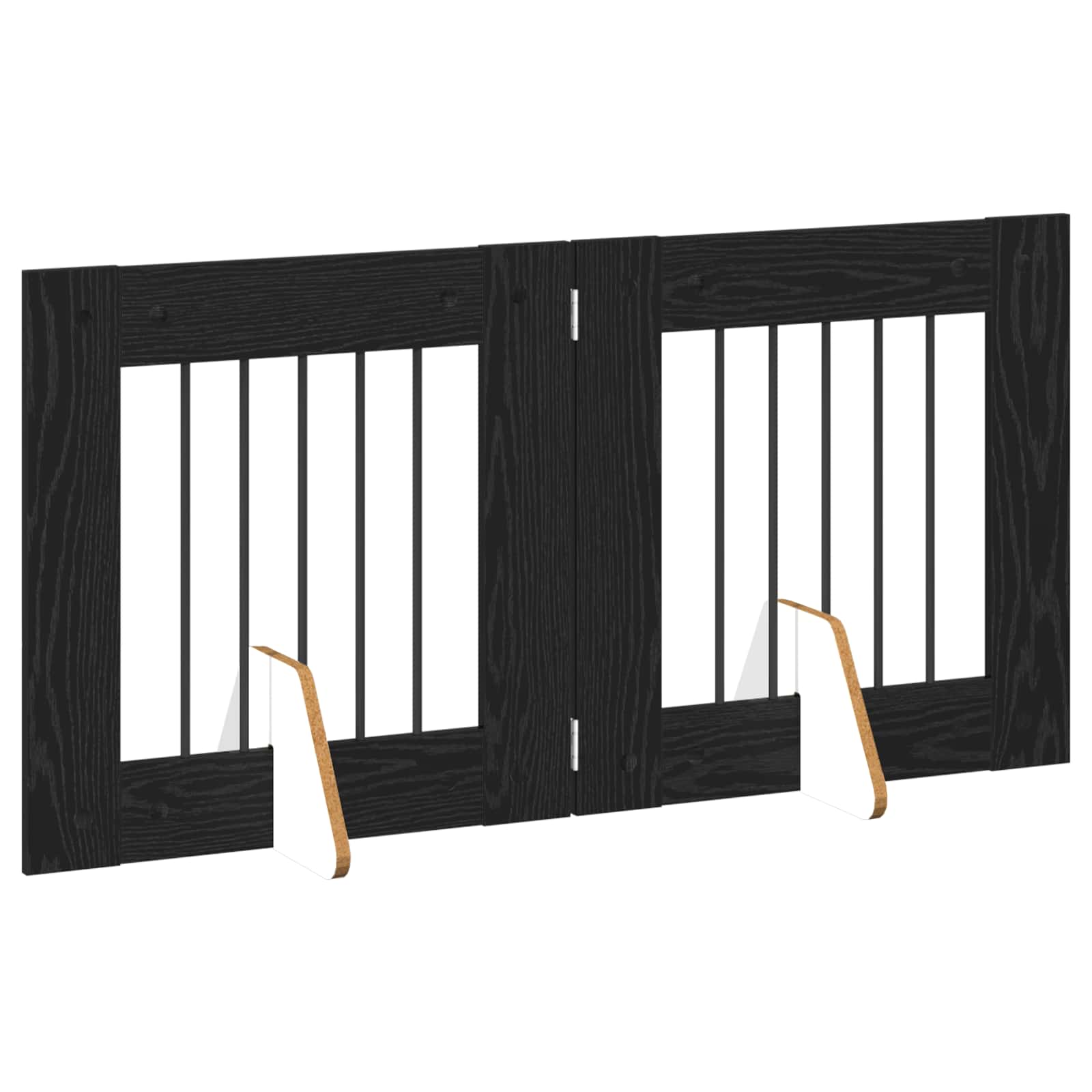 Skládací psí brána se stojany 2 pcs Černý dub 120,5 cm