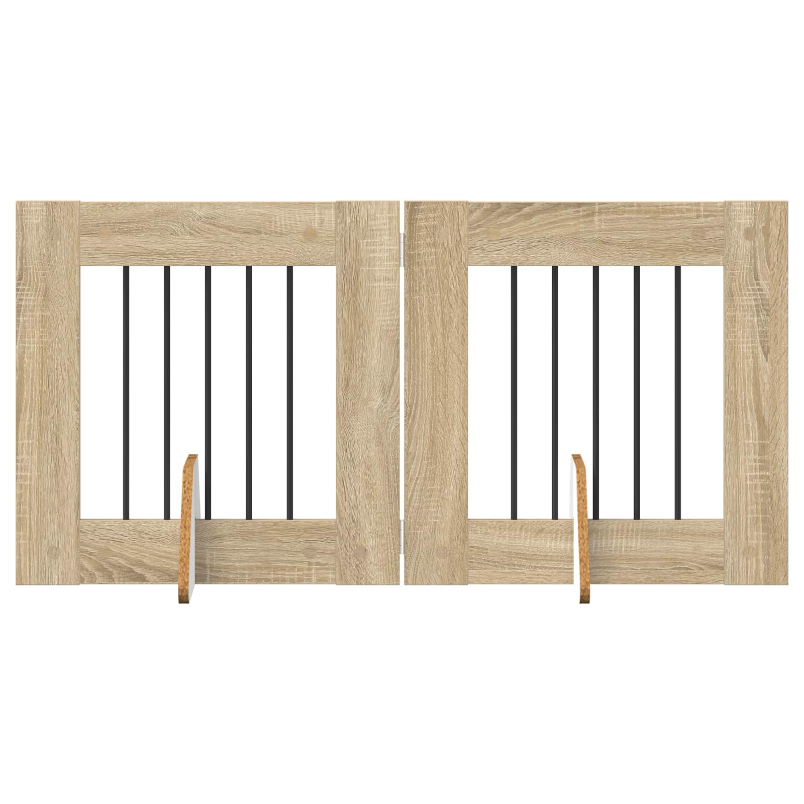 Skládací psí brána se stojany 2 pcs Dub sonoma 120,5 cm