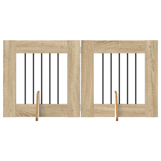 Skládací psí brána se stojany 2 pcs Dub sonoma 120,5 cm