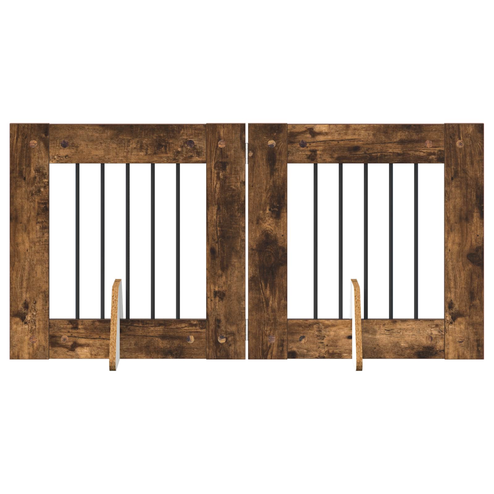 Skládací psí brána se stojany 2 pcs Kouřový dub 120,5 cm