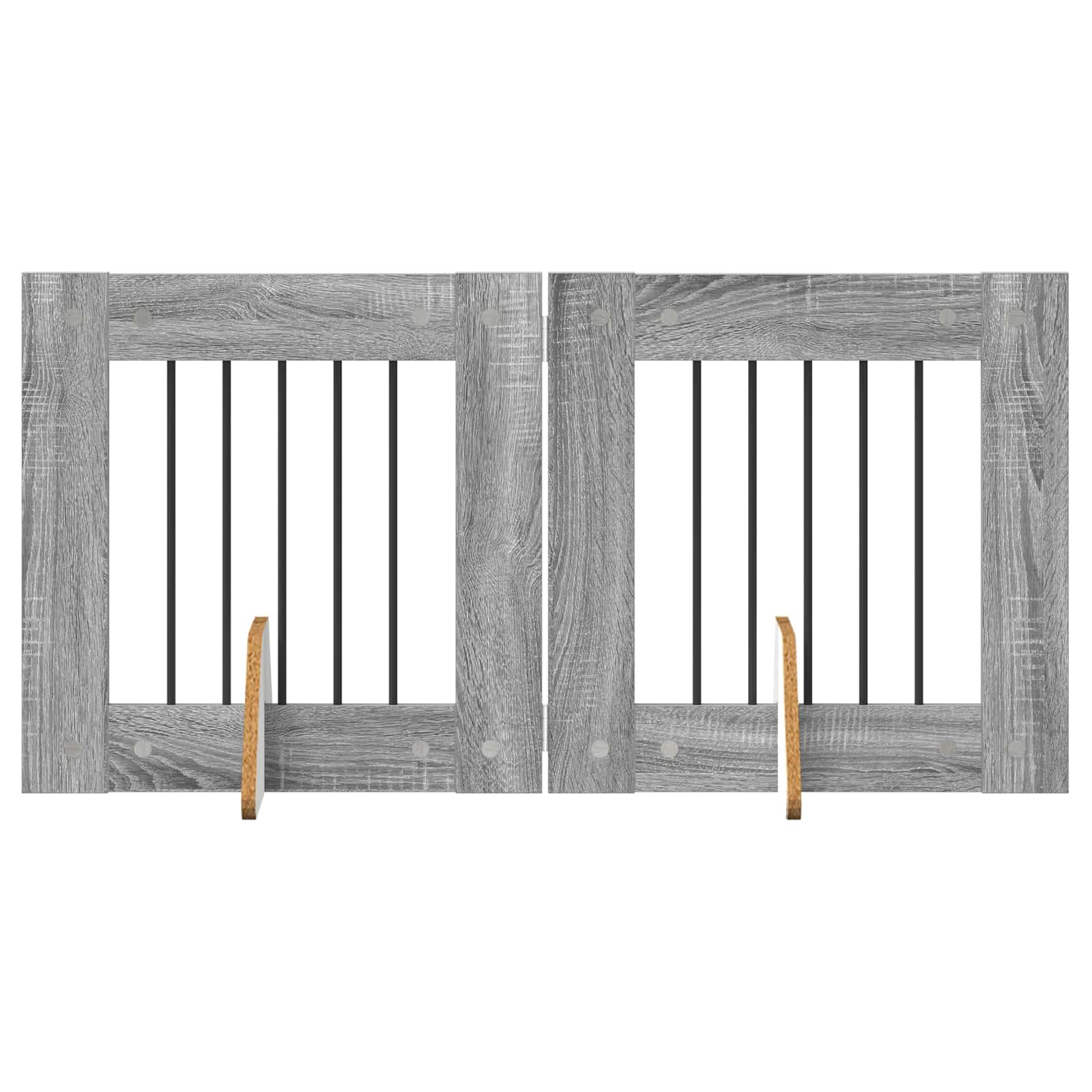 Skládací psí brána se stojany 2 pcs Šedá sonoma 120,5 cm