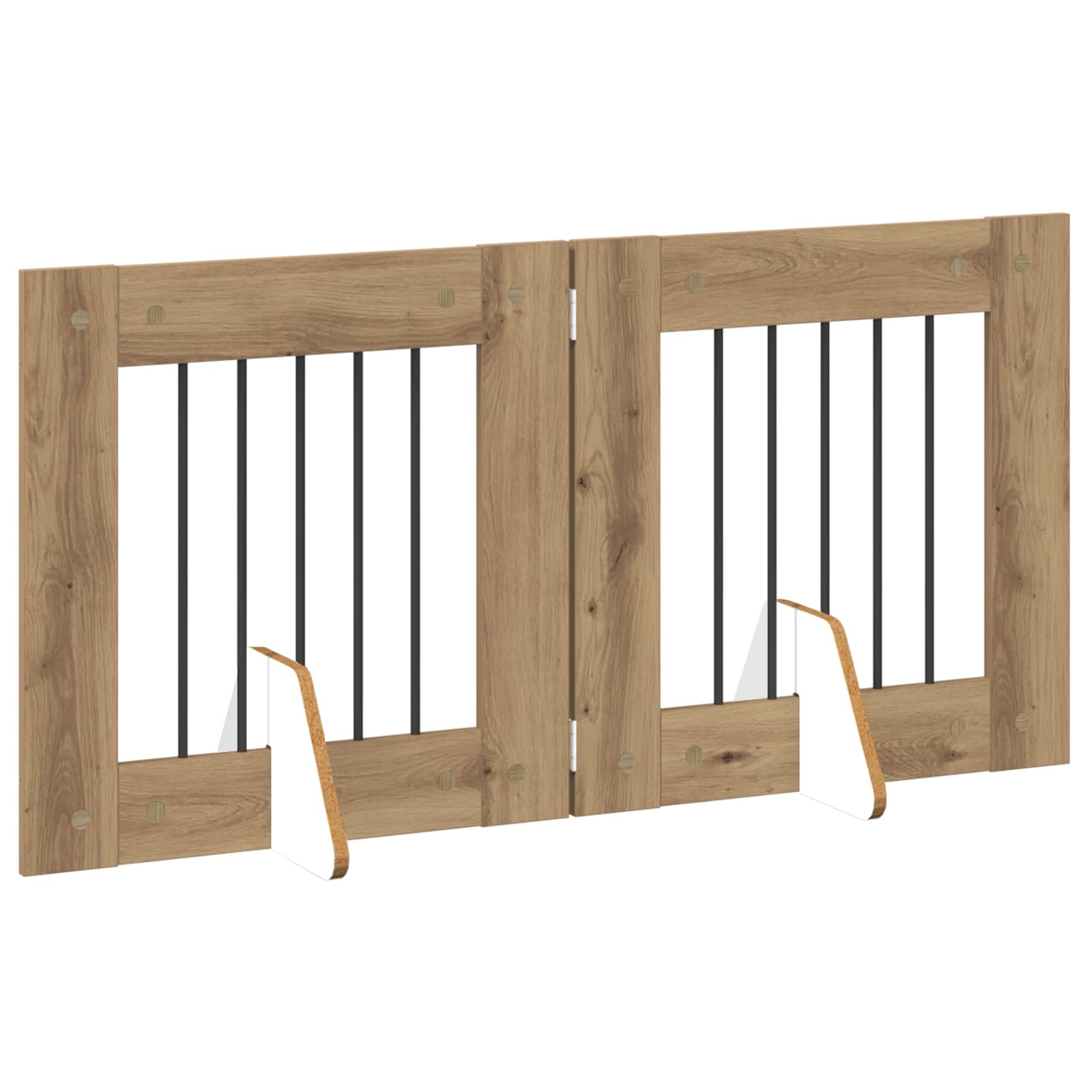 Skládací psí brána se stojany 2 pcs Dub artisan 120,5 cm