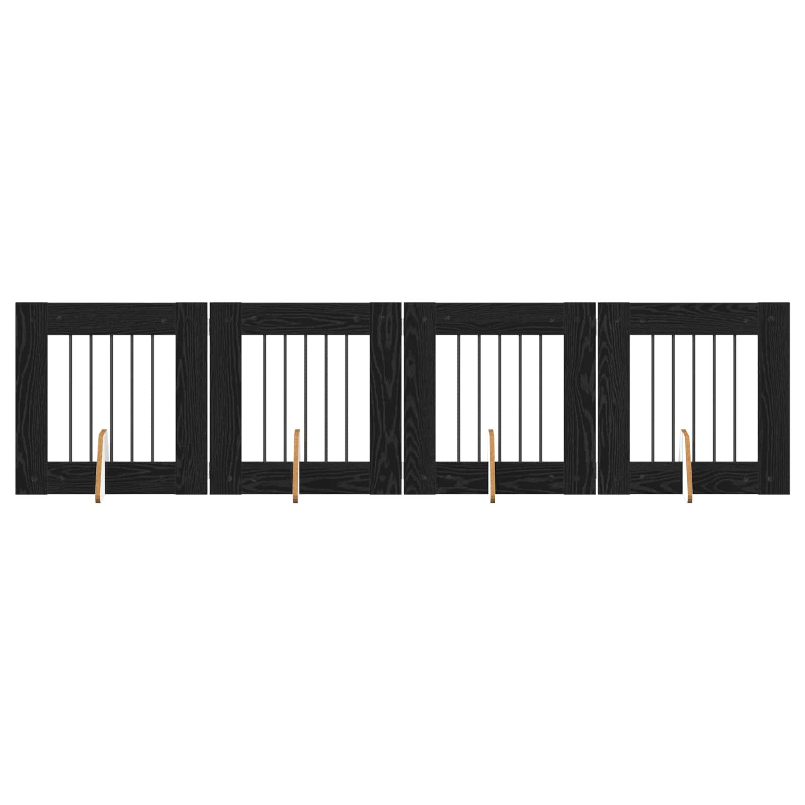 Skládací psí brána se stojany 4 pcs Černý dub 241 cm