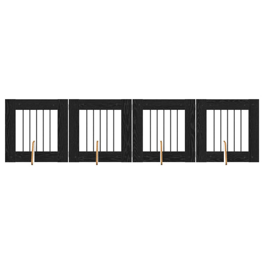 Skládací psí brána se stojany 4 pcs Černý dub 241 cm