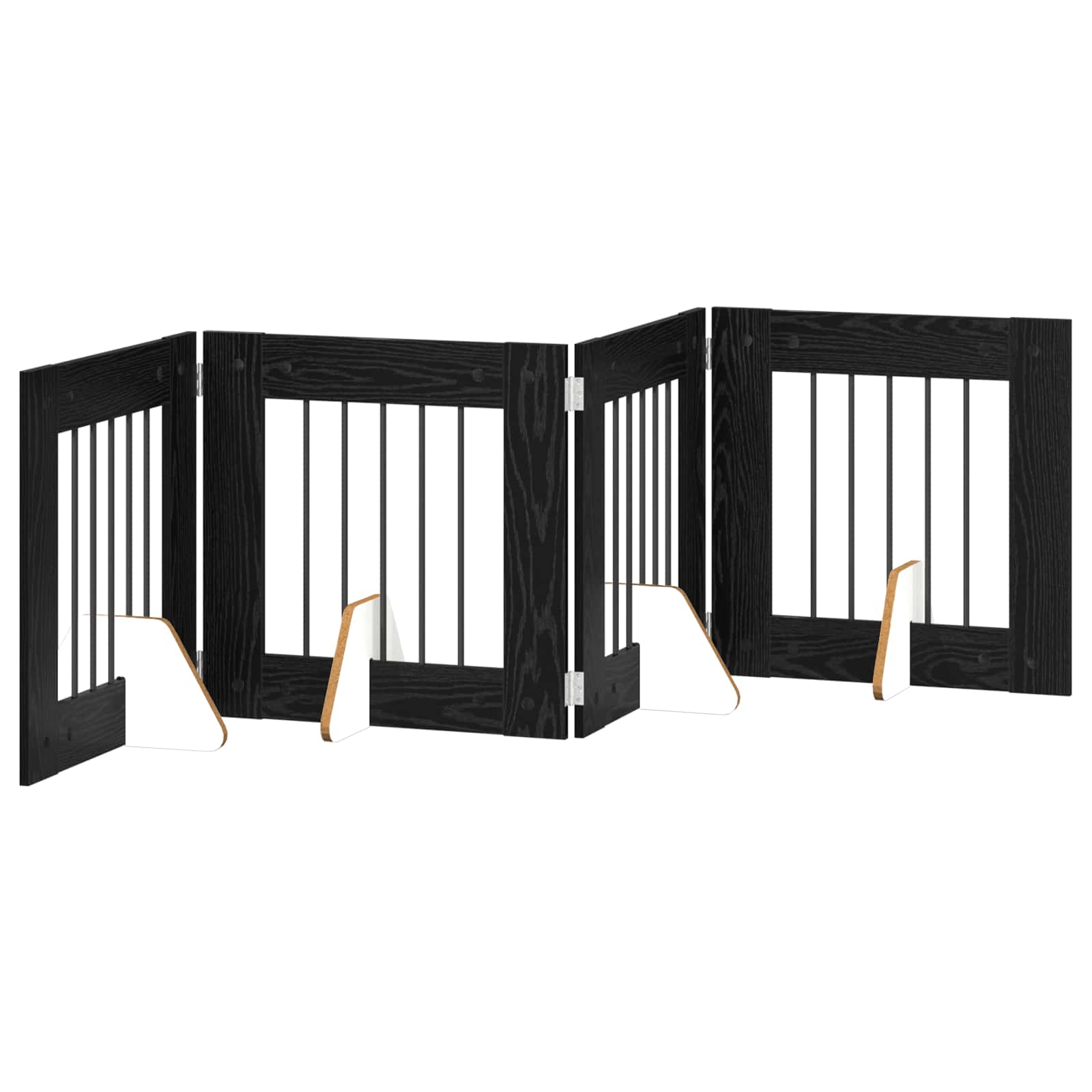Skládací psí brána se stojany 4 pcs Černý dub 241 cm