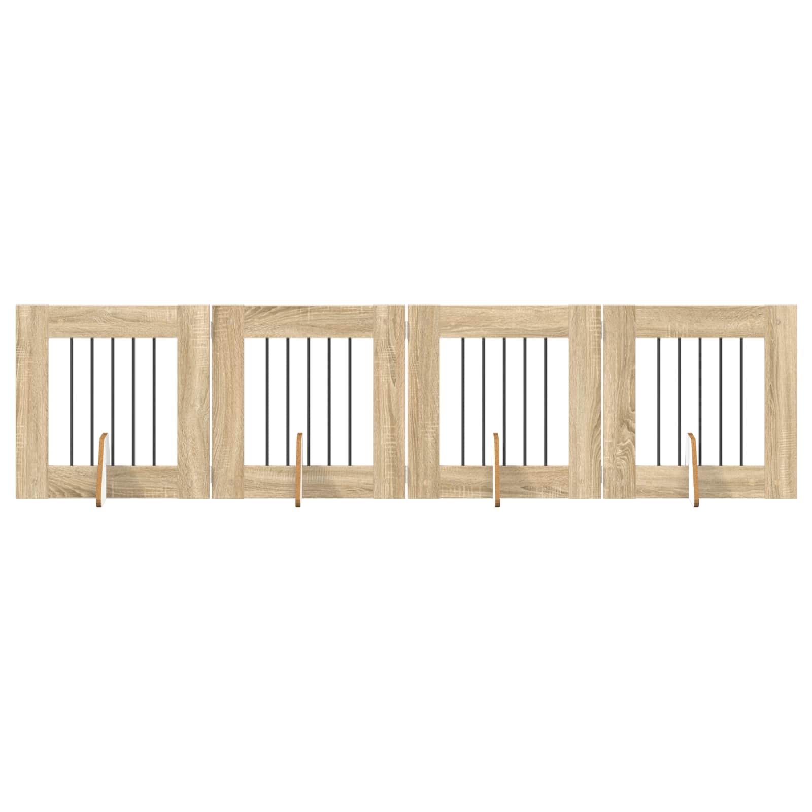 Skládací psí brána se stojany 4 pcs Dub sonoma 241 cm
