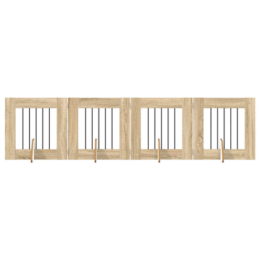 Skládací psí brána se stojany 4 pcs Dub sonoma 241 cm