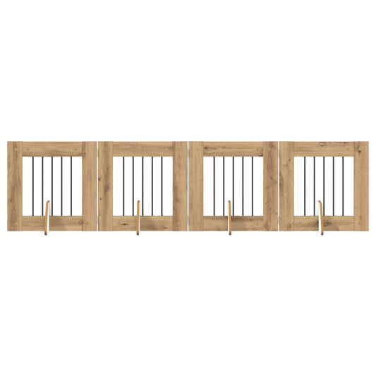 Skládací psí brána se stojany 4 pcs Dub artisan 241 cm