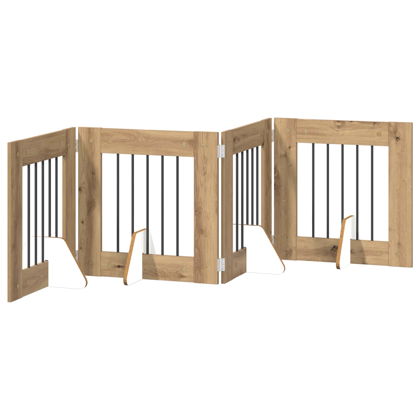 Skládací psí brána se stojany 4 pcs Dub artisan 241 cm