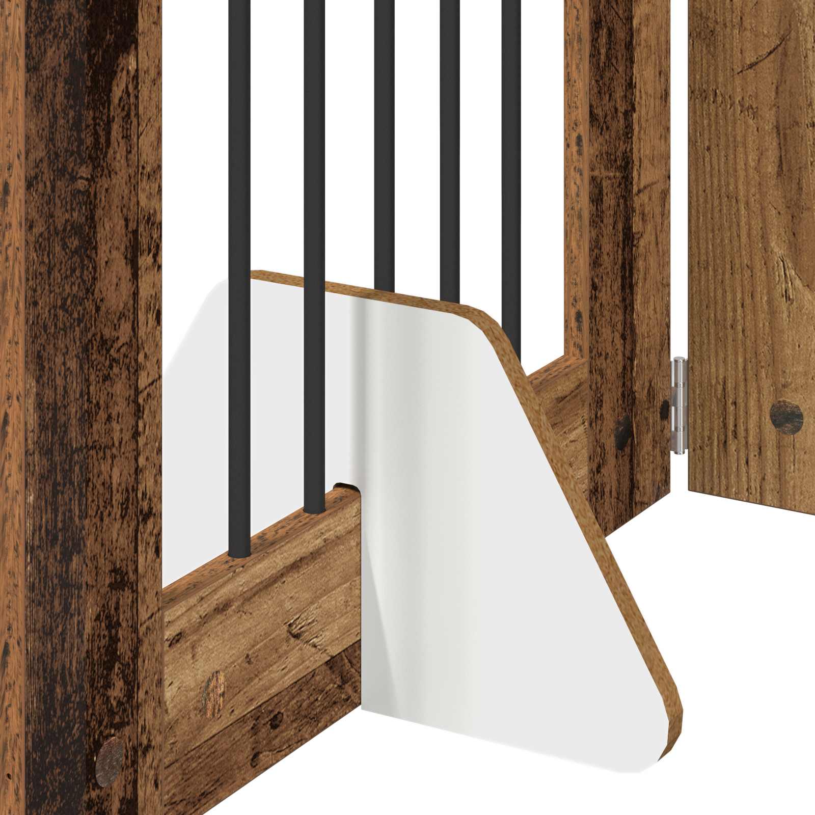 Skládací psí brána se stojany 6 pcs Staré dřevo 362 cm