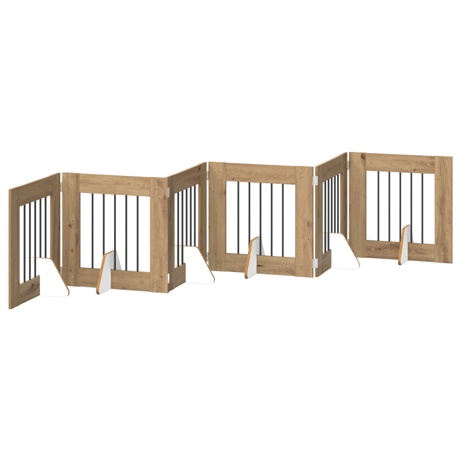 Skládací psí brána se stojany 6 pcs Dub artisan 362 cm